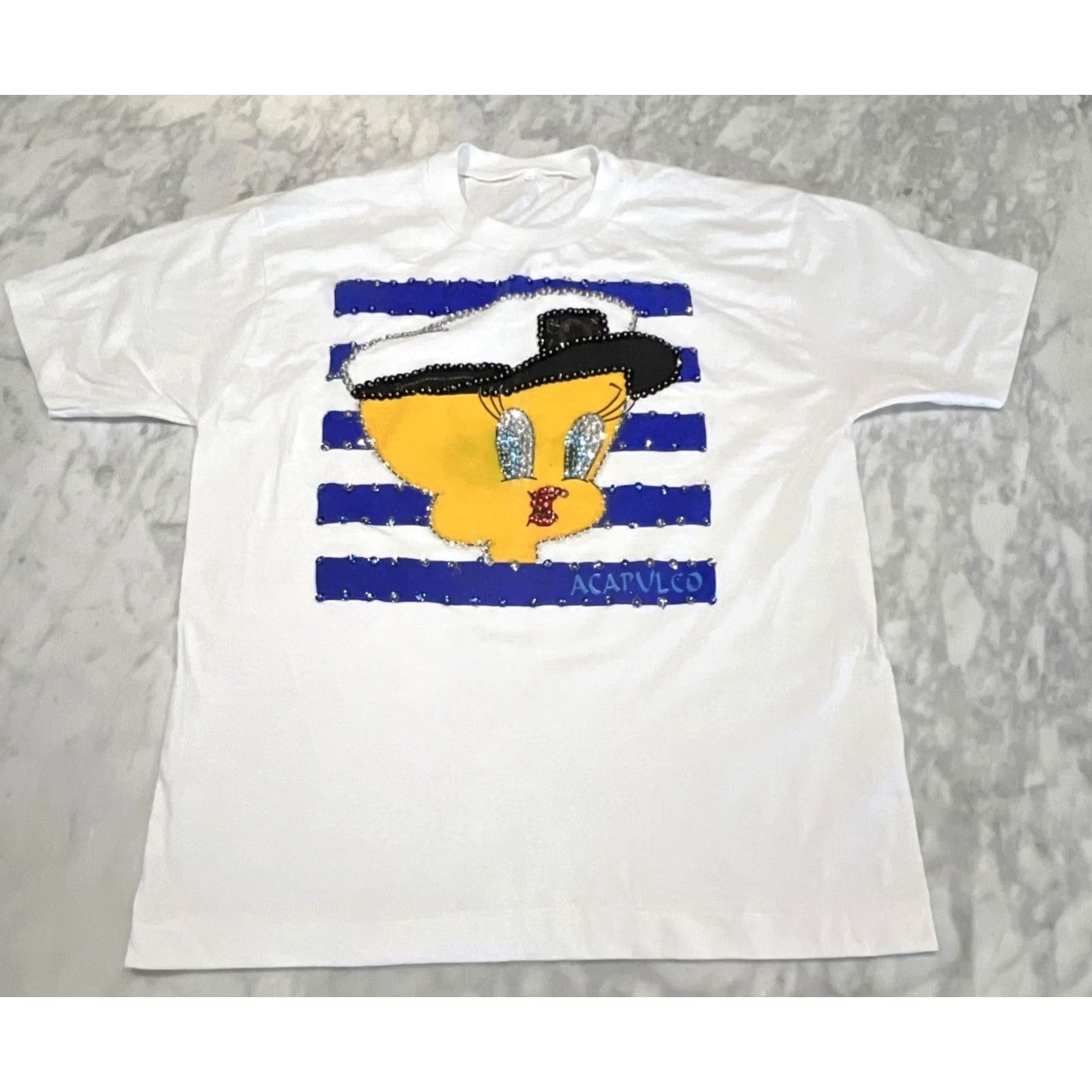 Vintage VINTAGE Acapulco Tweety Bird Captain Bling T Shirt XL Single Stitch Sequins Shirt Womens Size US XL / EU 56 / 4 - 4 Thumbnail