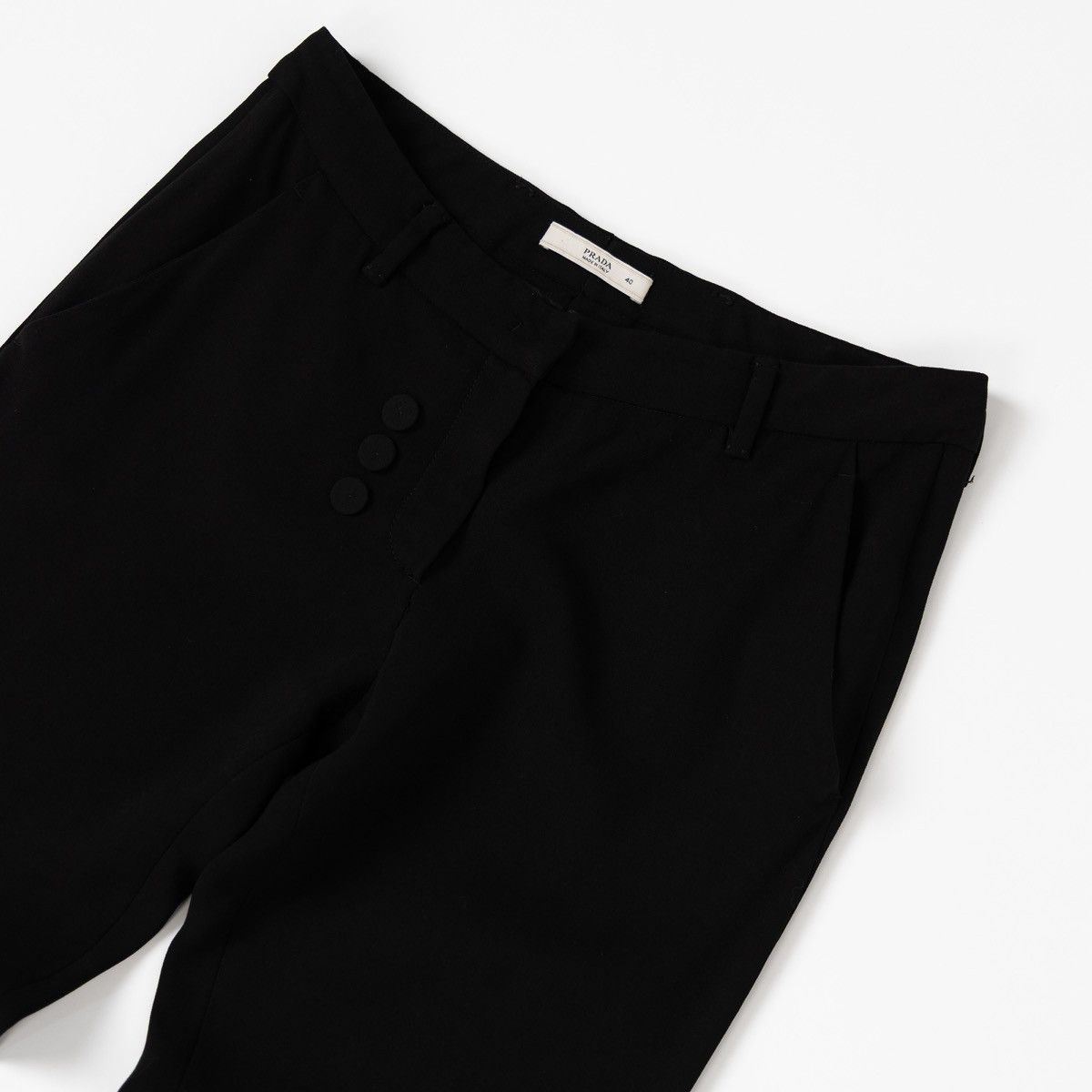 Prada Prada Womens Black Slim Trousers Italy Smart Casual Pants Size 28" / US 6 / IT 42 - 4 Thumbnail