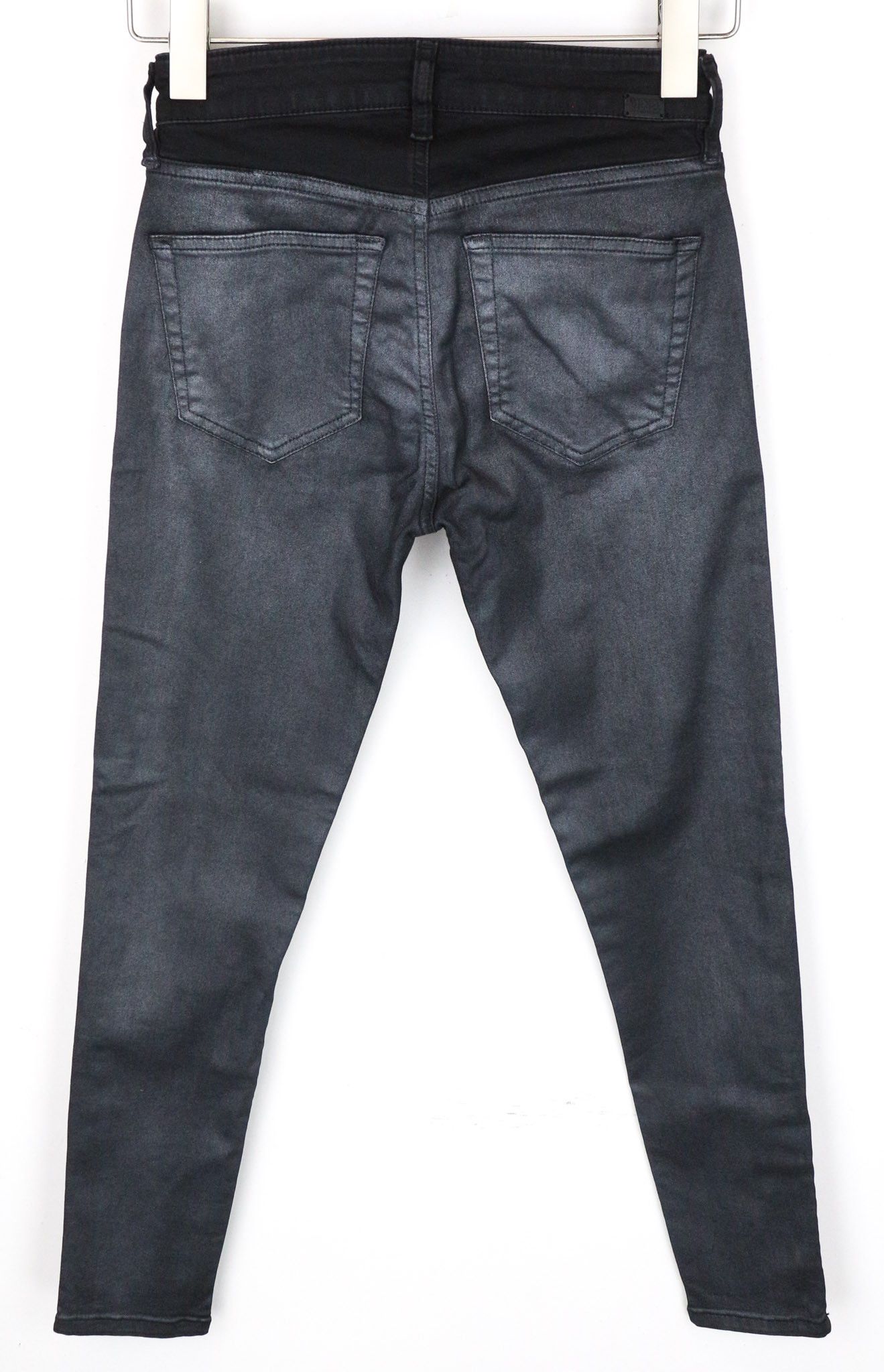 Diesel SLANDY-ZIP 069GF W25/L30 Grey Coated Jeans 71651 Size 25" / US 0 / IT 36 - 2 Thumbnail