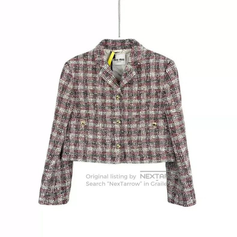 Miu Miu Miu Miu 40 Wool wool letter logo woven coat Size M / US 6-8 / IT 42-44 - 1 Thumbnail
