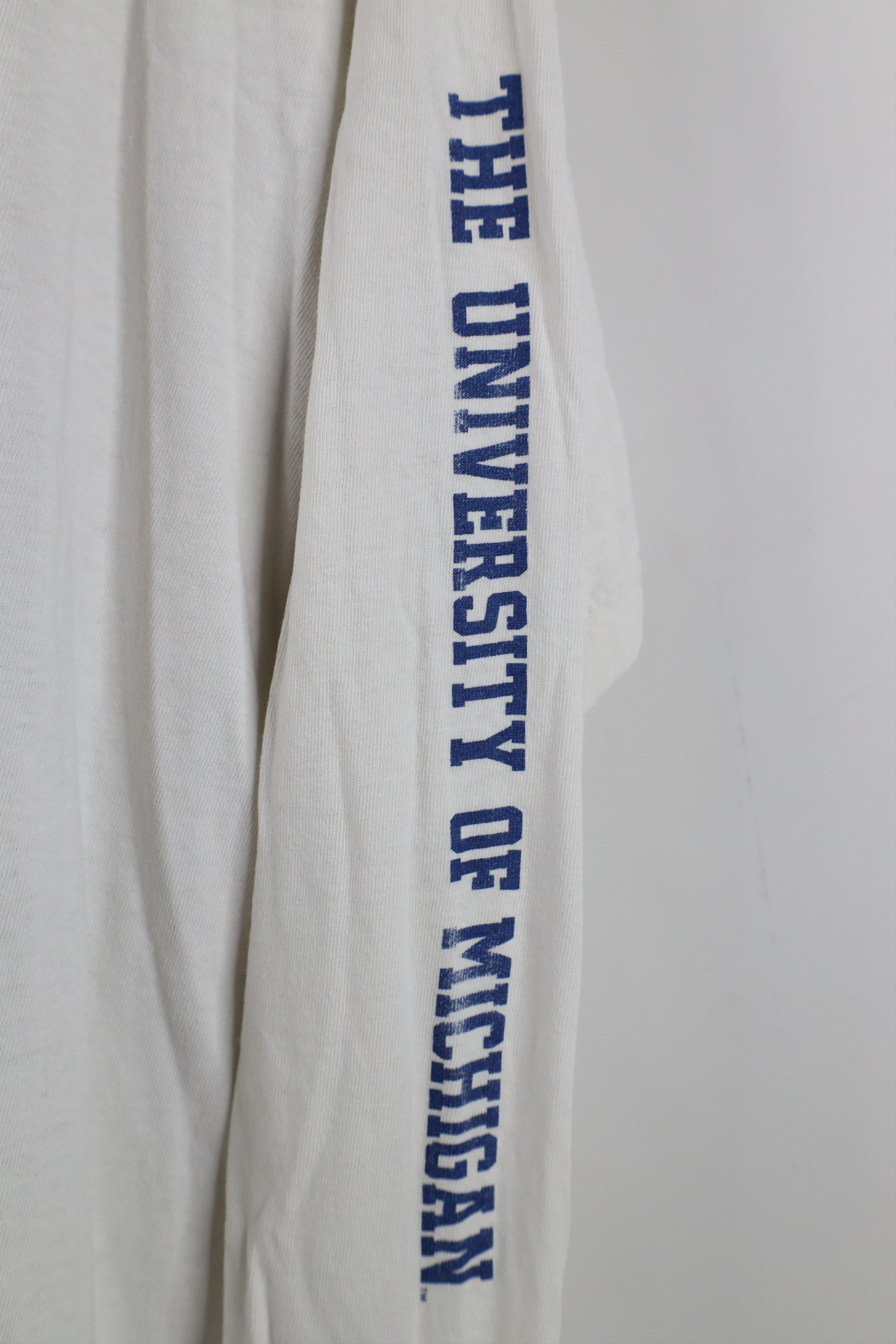 Vintage Vintage 90s University of Michigan Long Sleeve T-Shirt White Size US L / EU 52-54 / 3 - 6 Thumbnail