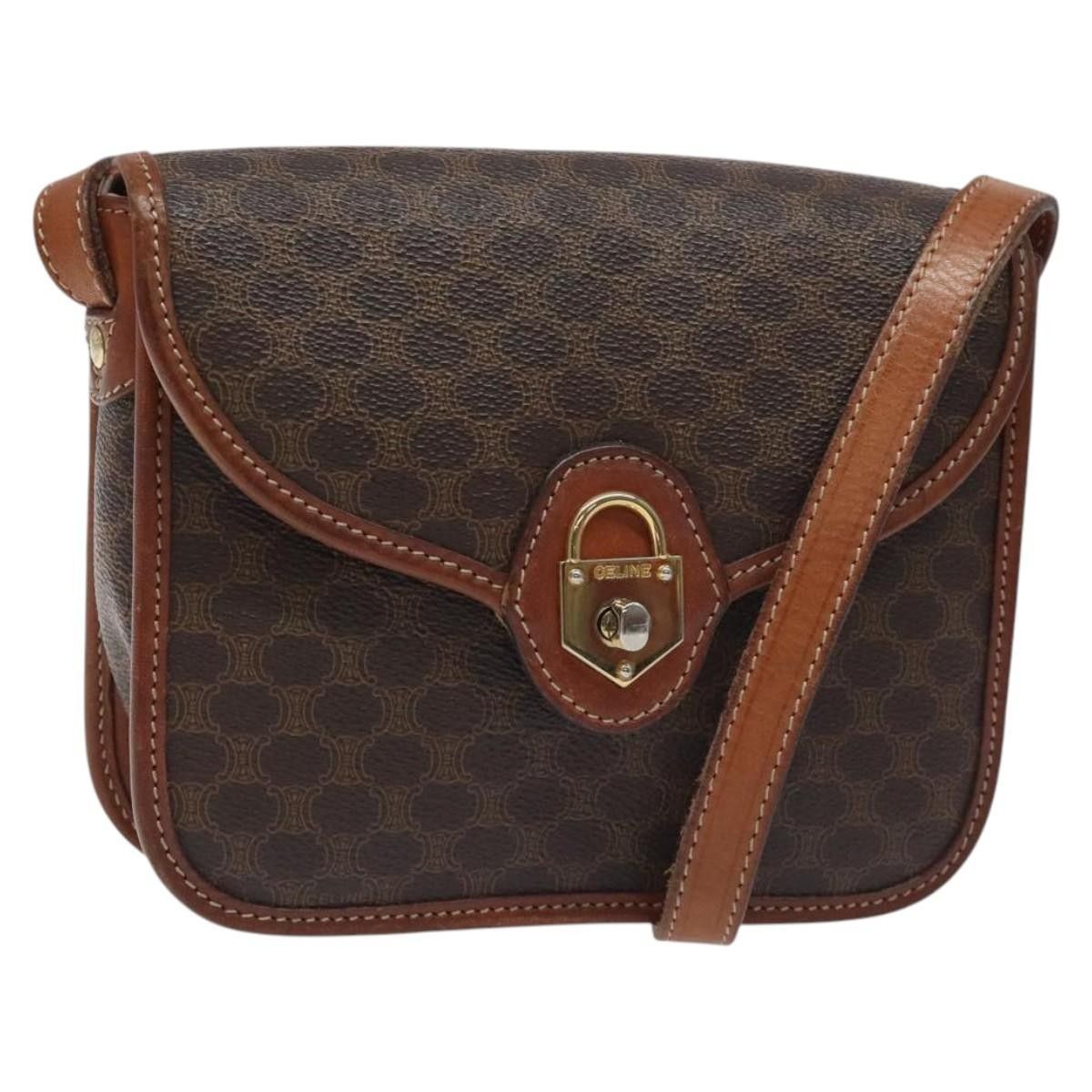 Celine Celine Vintage Macadam Shoulder Bag Canvas and Leather Size ONE SIZE - 1 Thumbnail