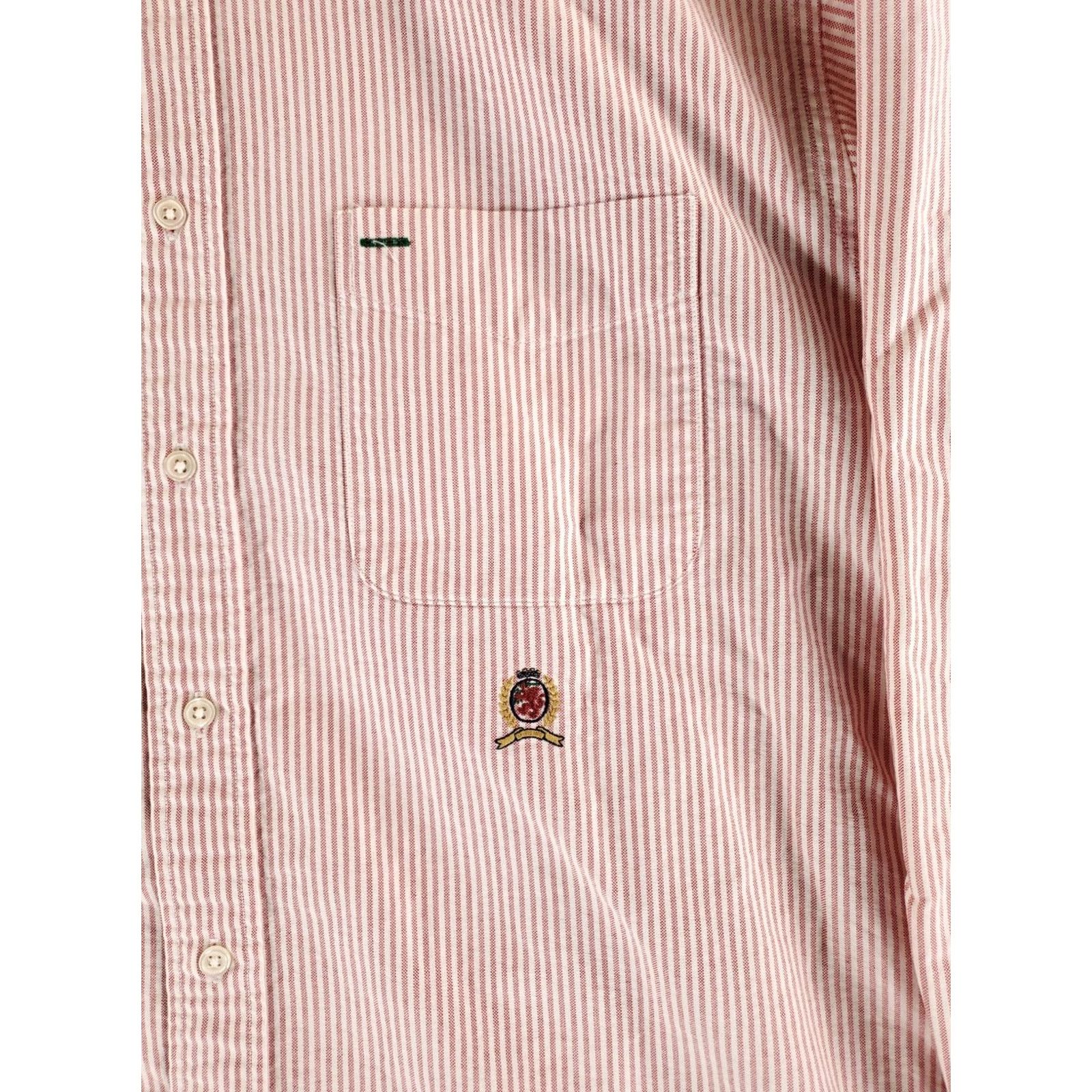 Tommy Hilfiger Tommy Hilfiger Button Down Shirt Mens M Crest Red White Striped Multicolor Shirt Size US M / EU 48-50 / 2 - 2 Thumbnail