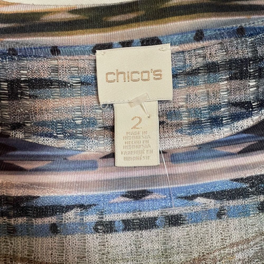 Chicos Chico's Blue Green Lightweight Dolman Sleeve Knit Top Size Size L / US 10 / IT 46 - 7 Thumbnail