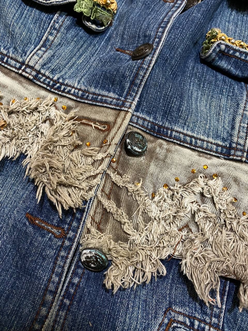Dolce & Gabbana Ladies Embellished Handmade Denim Jean Jacket Size M / US 6-8 / IT 42-44 - 4 Thumbnail