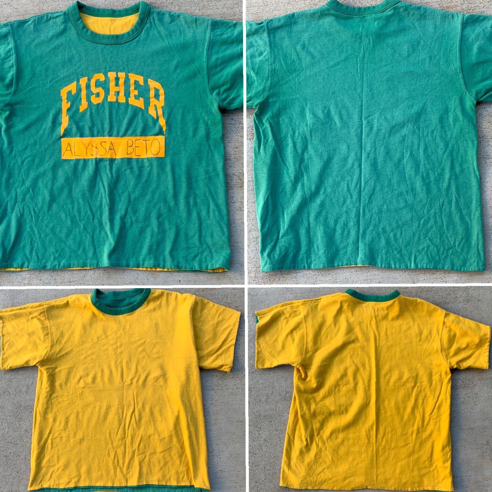 Vintage VINTAGE FISHER PE Shirt Reversible T-Shirt Graphic Tee Men S/M Green Short Sleeve Reversible Graphic Tee Size US S / EU 44-46 / 1 - 5 Thumbnail