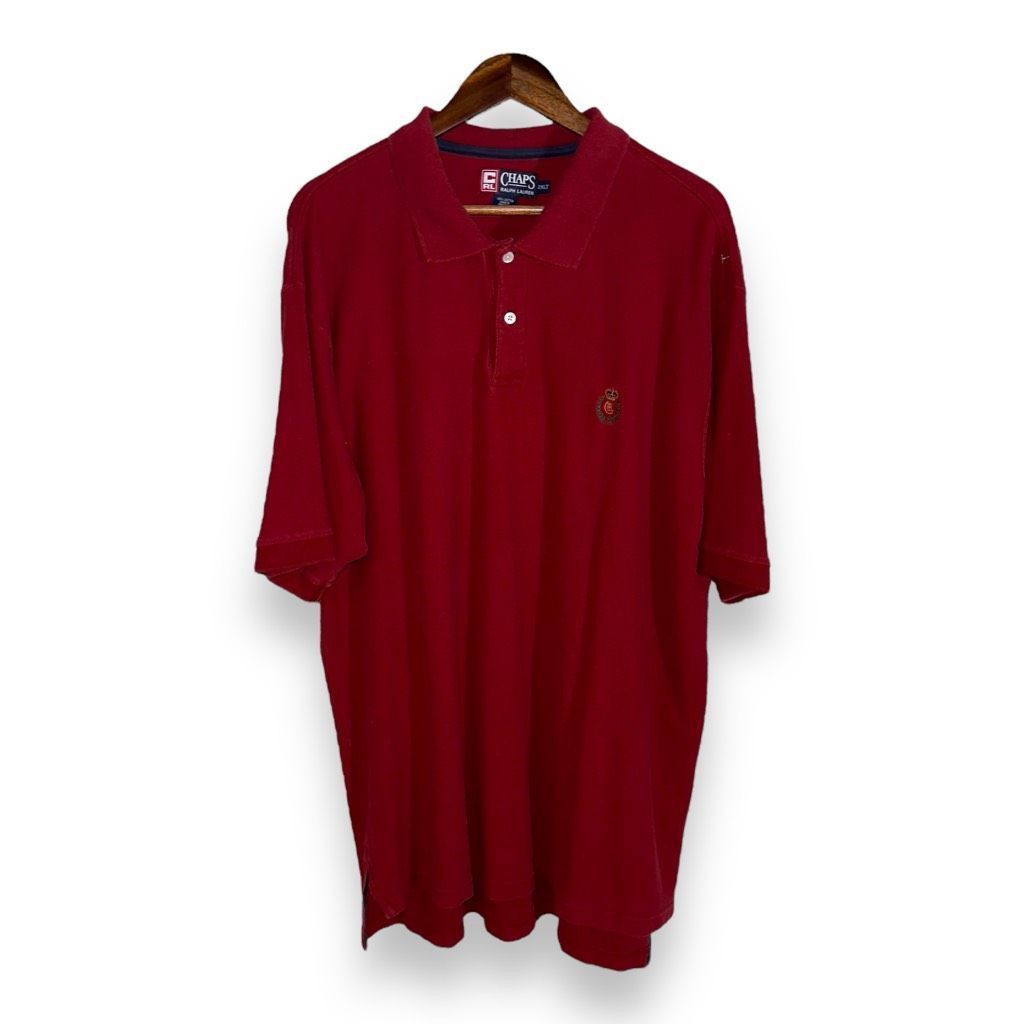 Polo Ralph Lauren 90s Chaps Ralph Lauren Ralph Red Pique Polo Shirt Size 2XLT Size US XXL / EU 58 / 5 - 1 Thumbnail