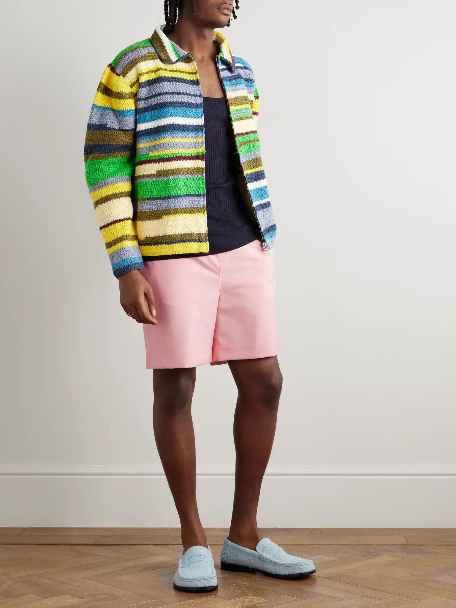 Loewe o1in1g0526 Straight-Leg Logo-Embroidered Wool Shorts Pink Size US 36 / EU 52 - 2 Thumbnail