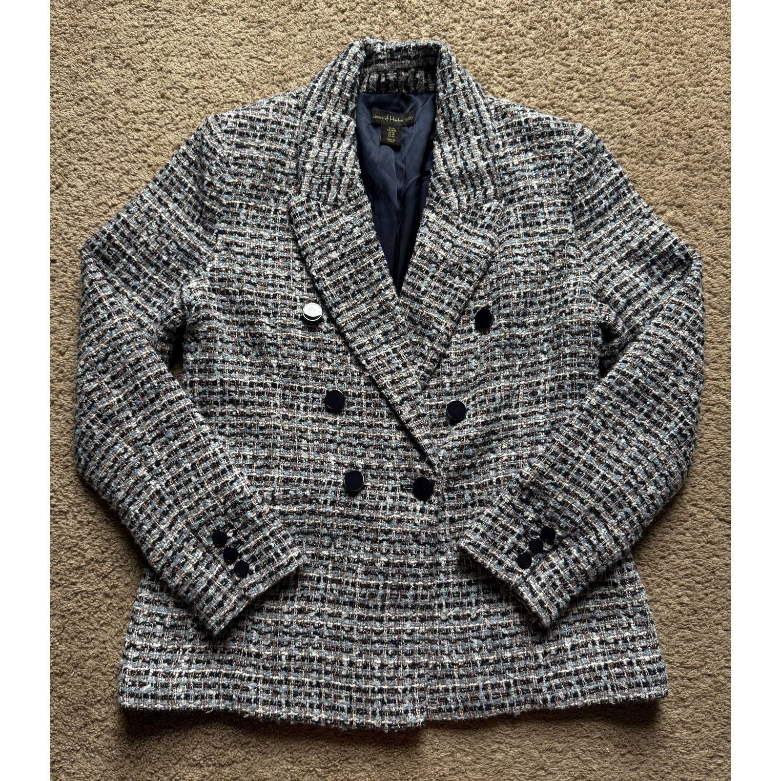 House of Harlow House of Harlow Double Breasted Tweed Blazer Navy/White M Size M / US 6-8 / IT 42-44 - 7 Thumbnail