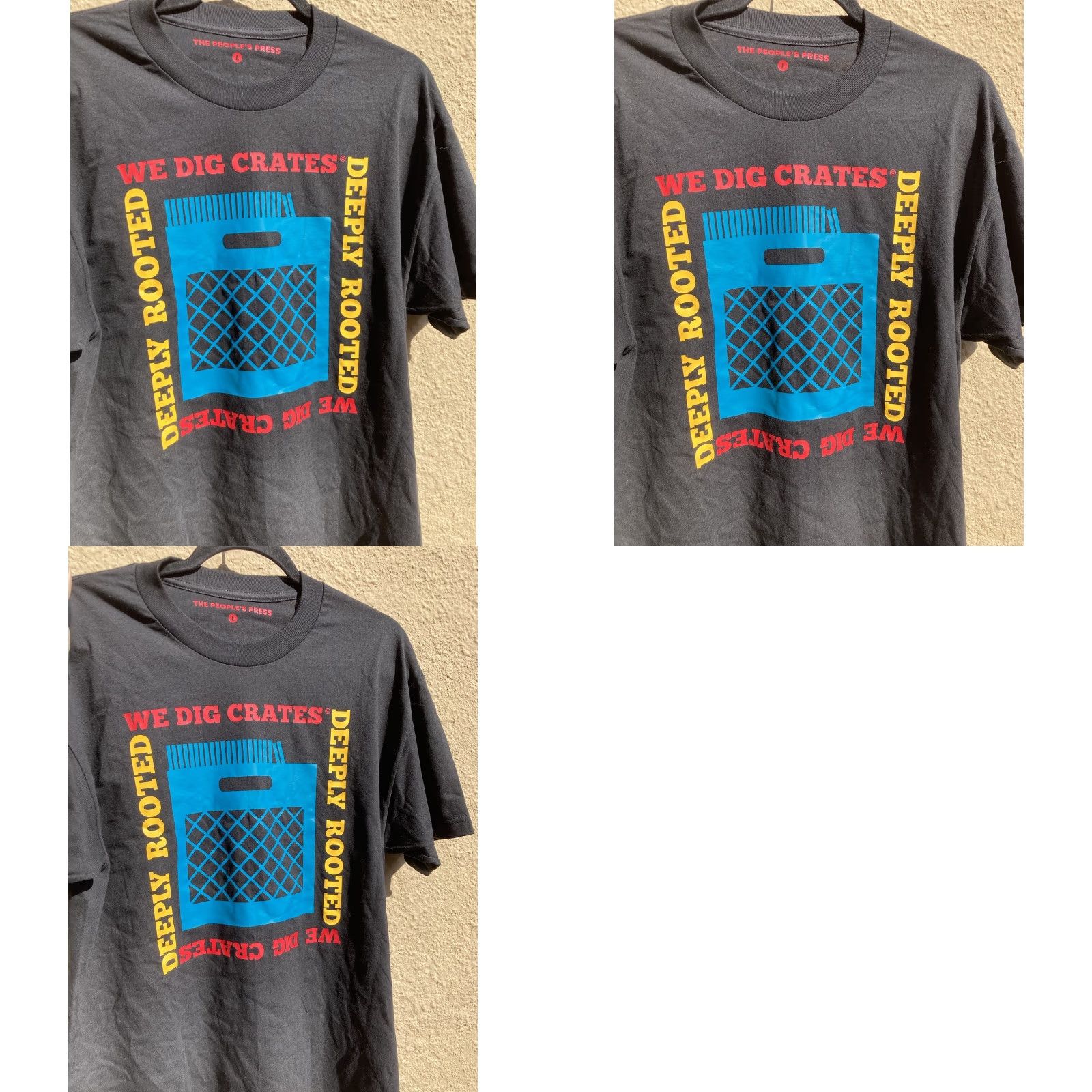 Doublet Men's People's Press Black Vinyl Crate Diggers SS T-Shirt L Double Sided Art Size US L / EU 52-54 / 3 - 8 Thumbnail