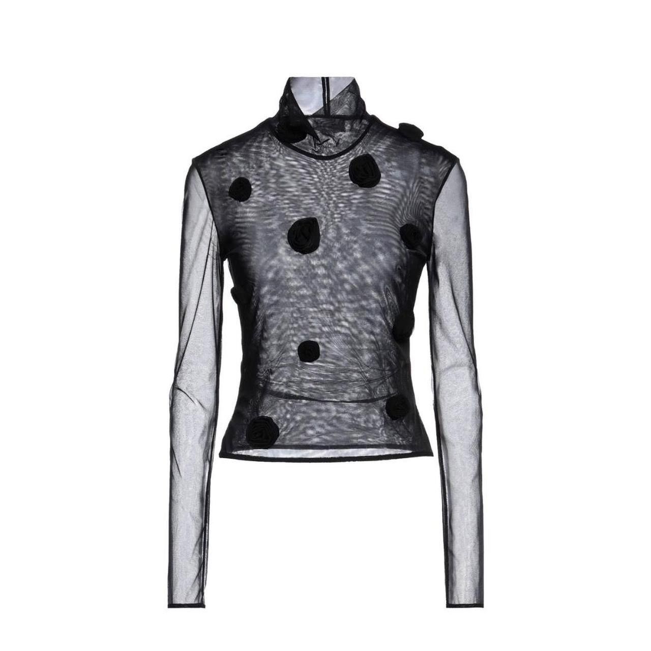 Blumarine Blumarine Floral-Appliqué Long Sleeve Mesh Top Size S / US 4 / IT 40 - 1 Thumbnail