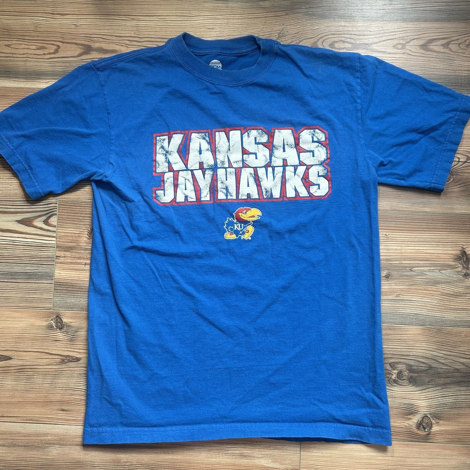 NCAA Kansas Jayhawks T-Shirt Blue Distressed Font NCAA Medium Size US M / EU 48-50 / 2 - 1 Thumbnail