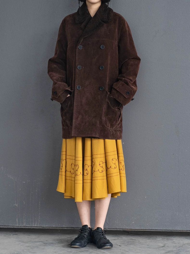 Kenzo KENZO Brown suede fur collar coat vintage Size M / US 6-8 / IT 42-44 - 2 Thumbnail