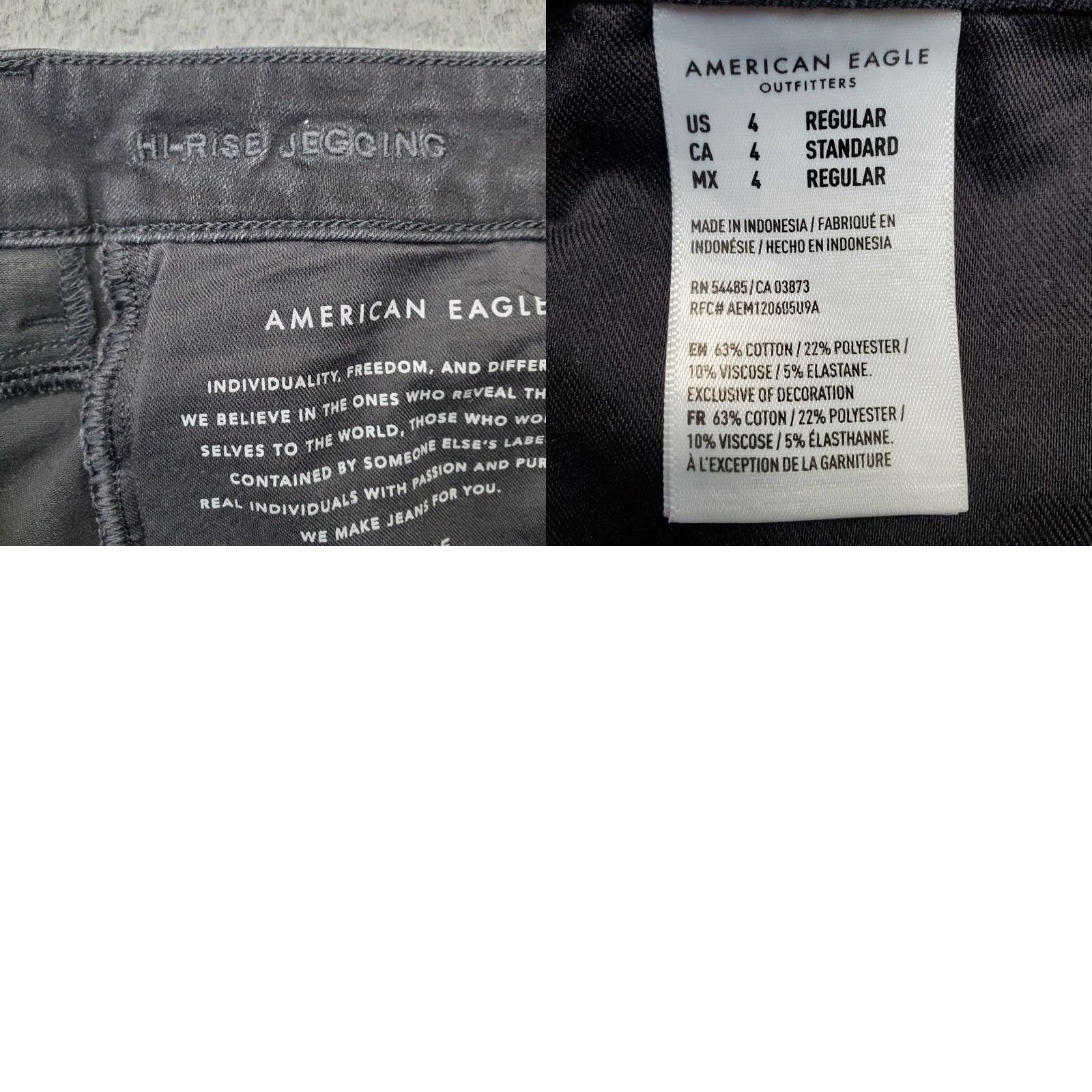 American Eagle Outfitters American Eagle Outfitters Jegging Jeans Women 4 Black Denim Hi Rise Regular Fit Size 4 Women Size 27" / US 4 / IT 40 - 8 Thumbnail