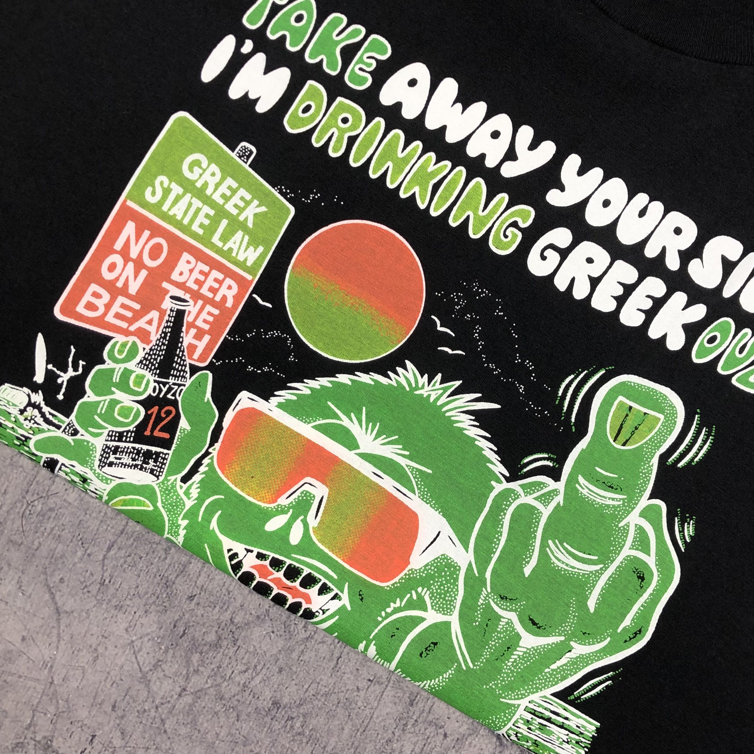 Vintage Vintage Drinking Greek Ouzo Adult Joke Tee Size US L / EU 52-54 / 3 - 2 Thumbnail
