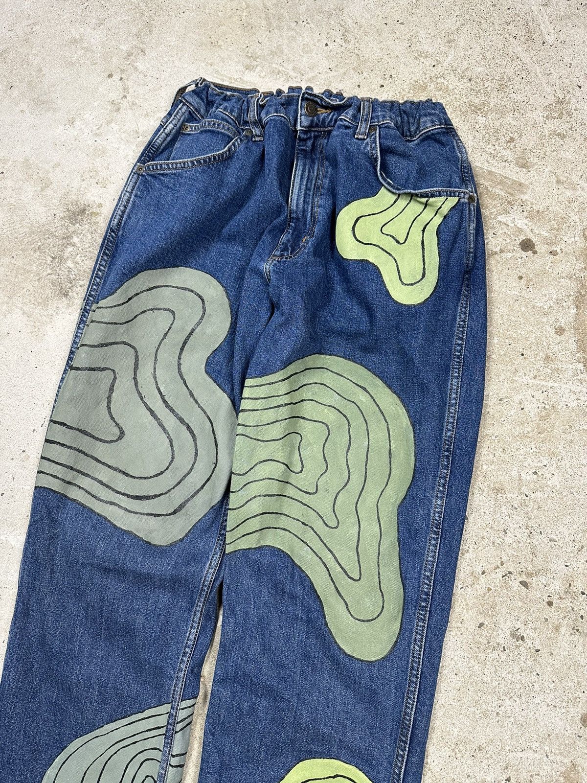 Vintage × Wrangler ‼️ Vintage y2k Wrangler Custom Reworked Pants Painted Size US 34 / EU 50 - 5 Thumbnail