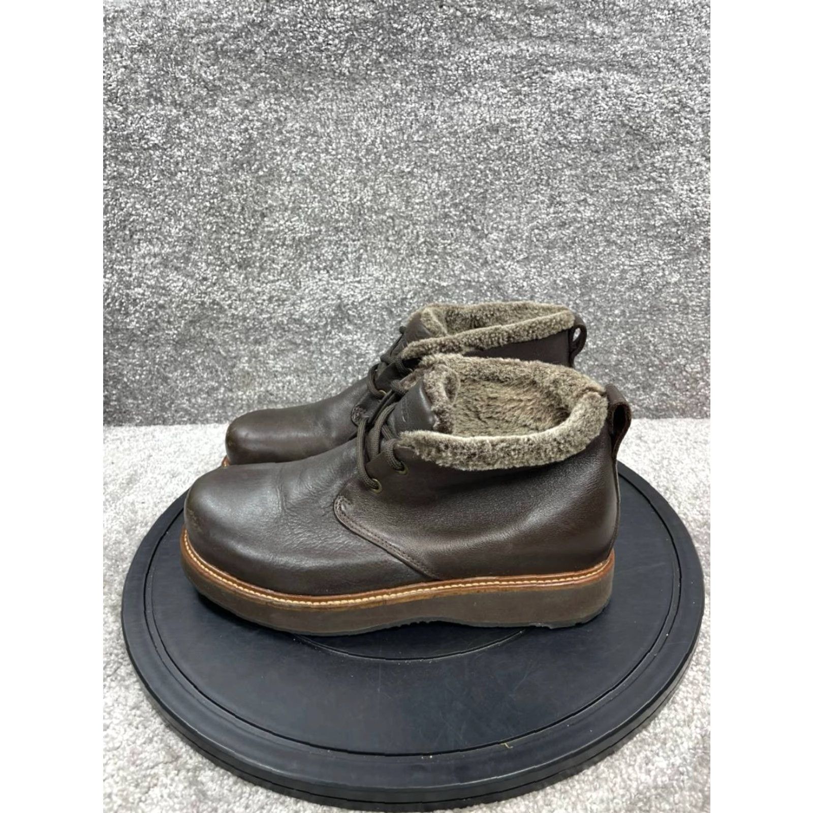 Vintage Samuel Hubbard Boot 7.5 M Winter's Day Brown Leather Shearling Lined Chukka Mens Size US 7.5 / EU 40-41 - 5 Thumbnail