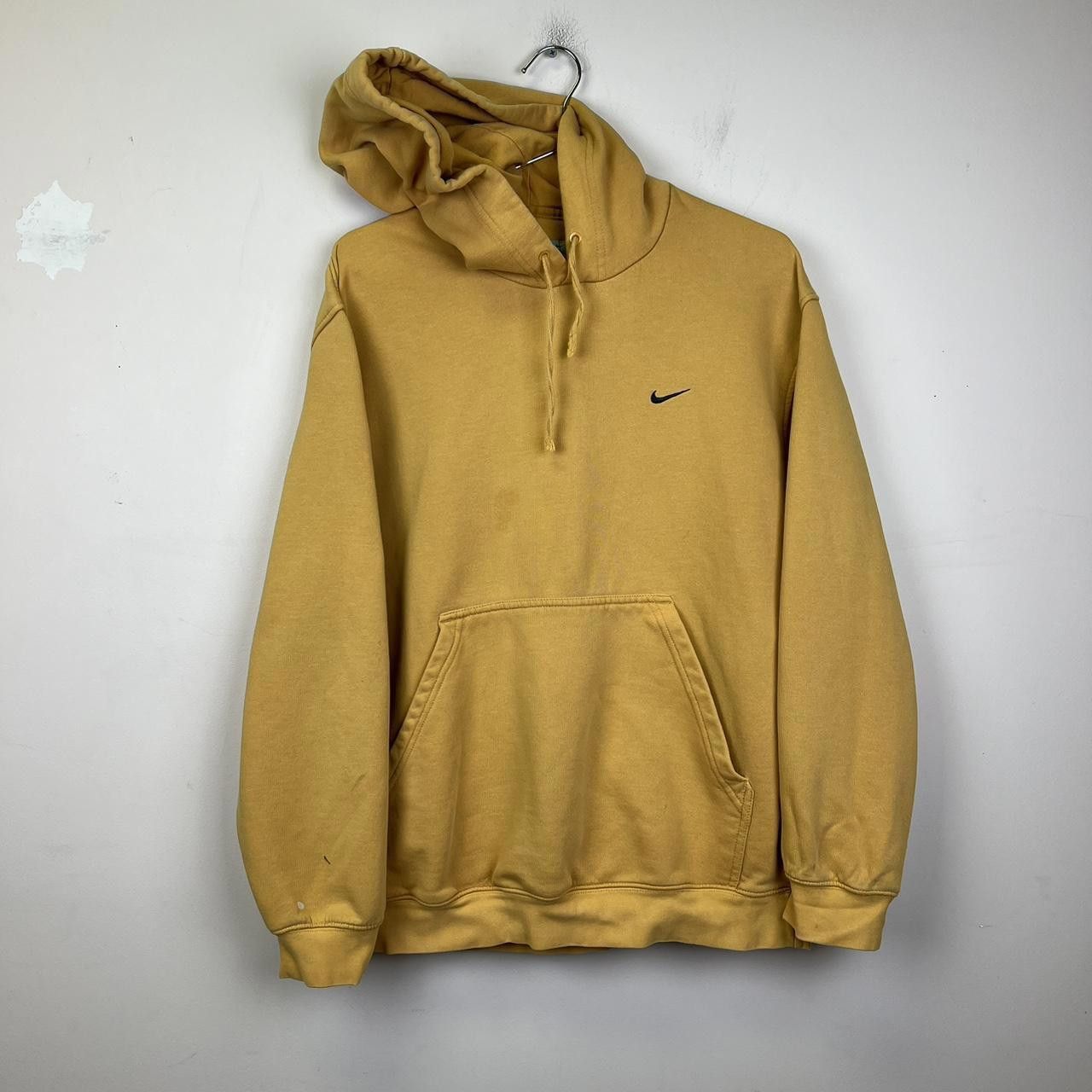 Nike 2000s Nike Pullover Hoodie - Yellow Y2K Swoosh Logo Vintage Size US L / EU 52-54 / 3 - 1 Thumbnail