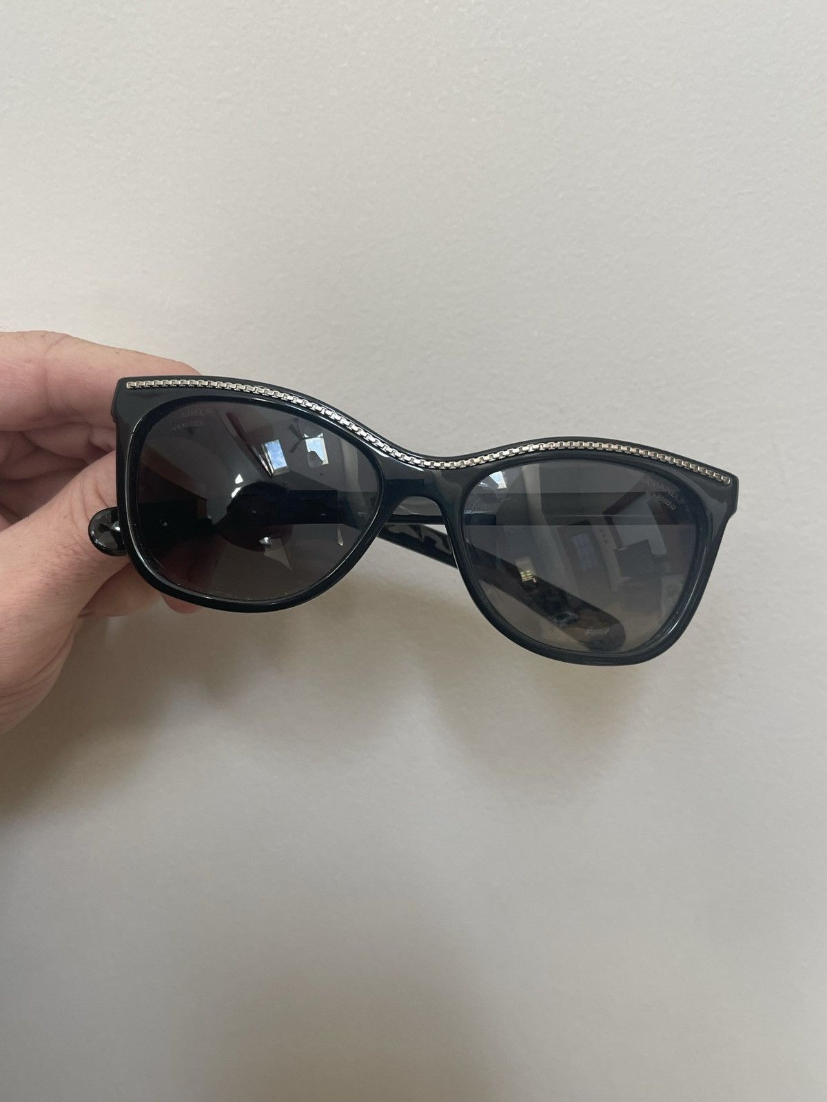 Chanel Chanel 6041 Black + Silver Quilted Cat Eye Sunglasses Chanel Chanel 6041 Black + Silver Quilted Cat Eye Sunglasses