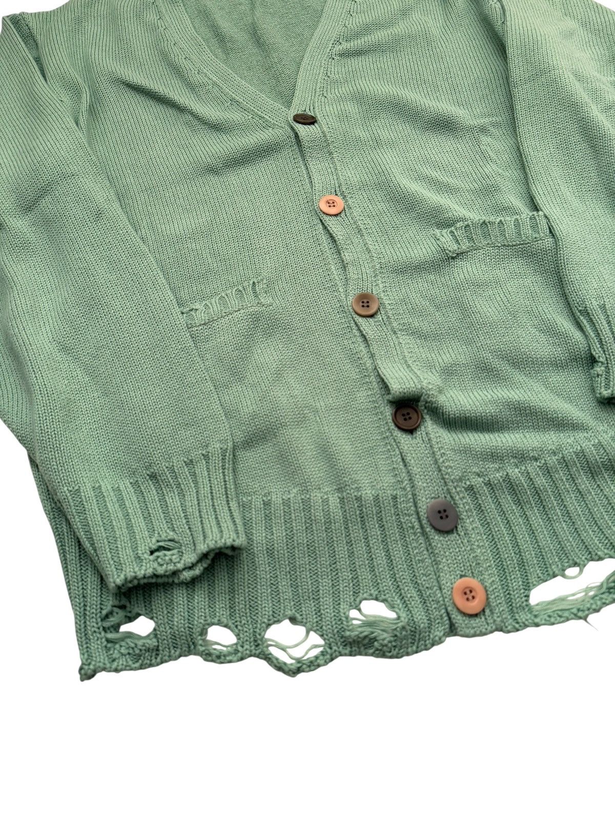 Undercover Faded Green Distressed Cardigan Size US XL / EU 56 / 4 - 4 Thumbnail