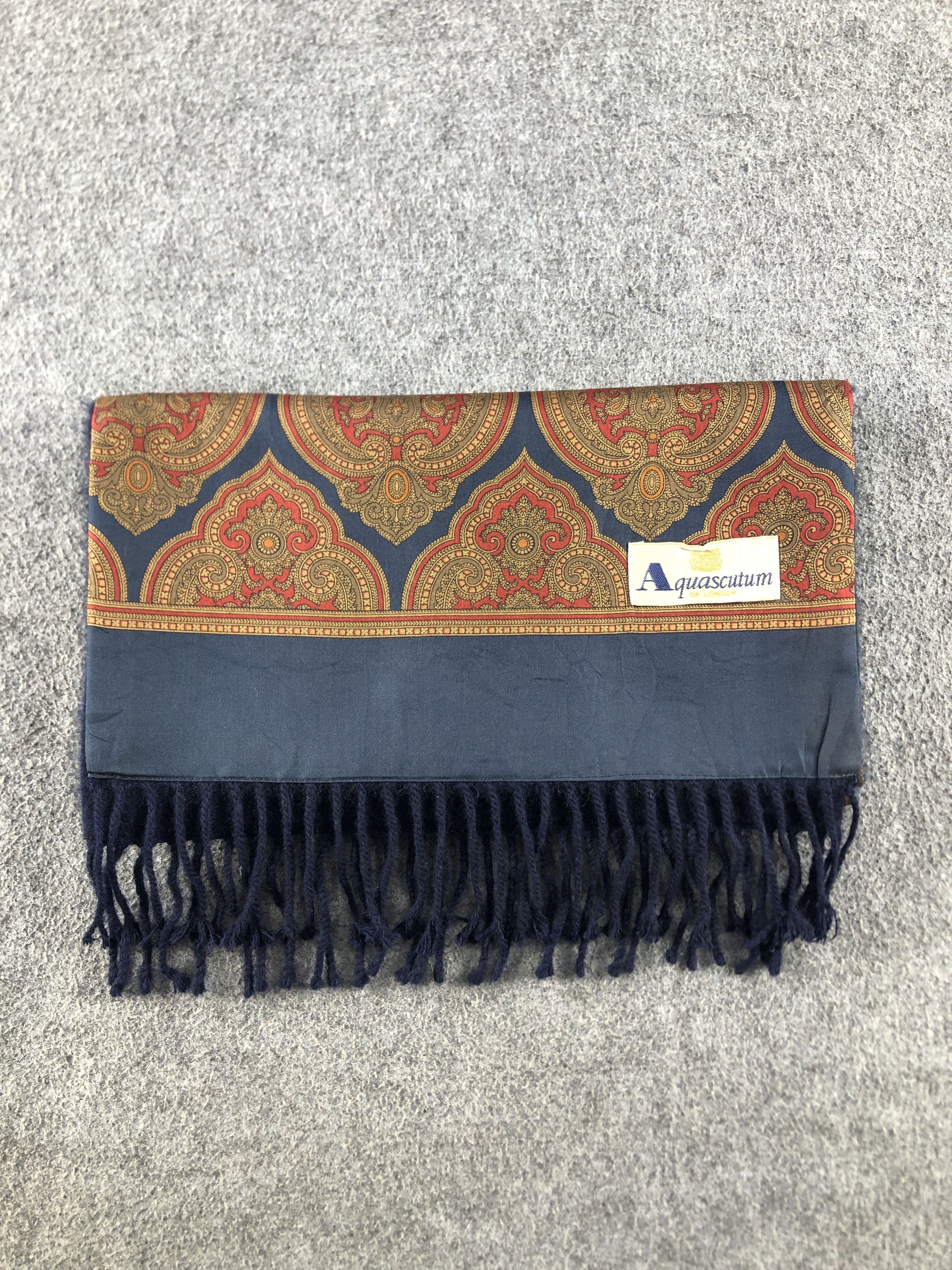 Aquascutum Aquasqutum Silk Cashmere Scarf / Muffler / Neckwear P927 Size ONE SIZE - 6 Thumbnail