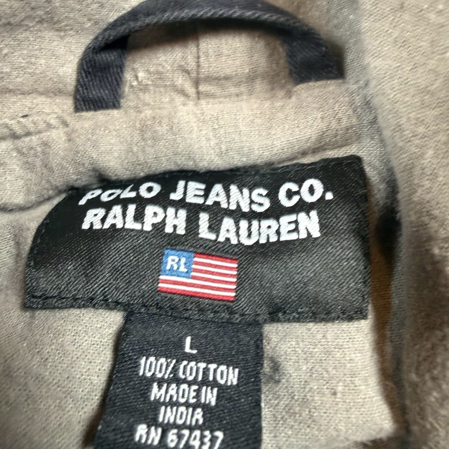 Vintage VINTAGE Polo Ralph Lauren Jeans Co Anorak Windbreaker Hoodie Hoody Blue Grey Men's Large Jacket Windbreaker Cotton Gray Mens L Size US L / EU 52-54 / 3 - 5 Thumbnail