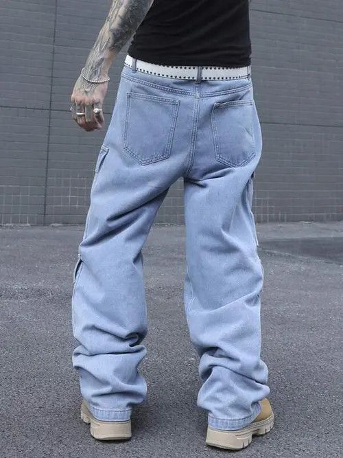 Jean Cargo Denim Jeans Straight Leg Size US 32 / EU 48 - 2 Thumbnail