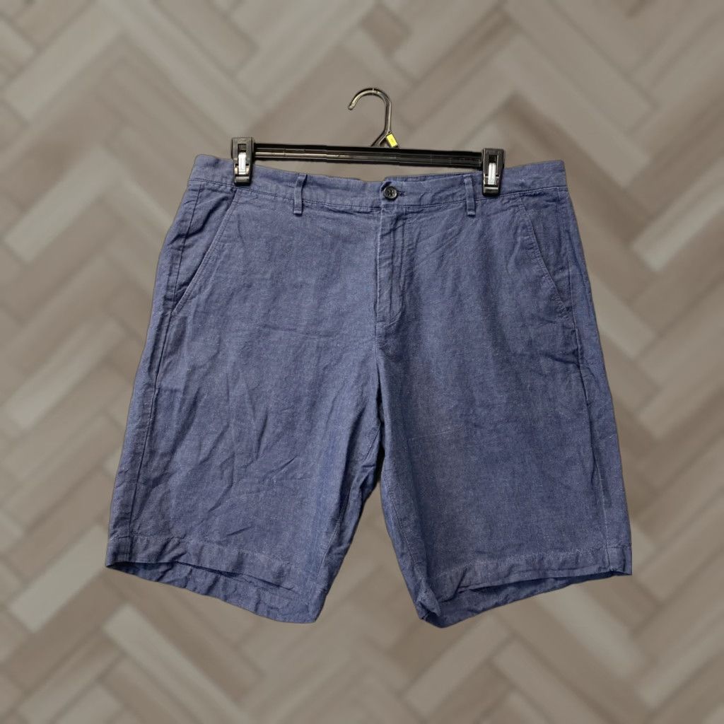 Gap GAP Men's Flat Front Navy Shorts Size 36 Linen Blend Adult /129-29 Size US 36 / EU 52 - 1 Thumbnail
