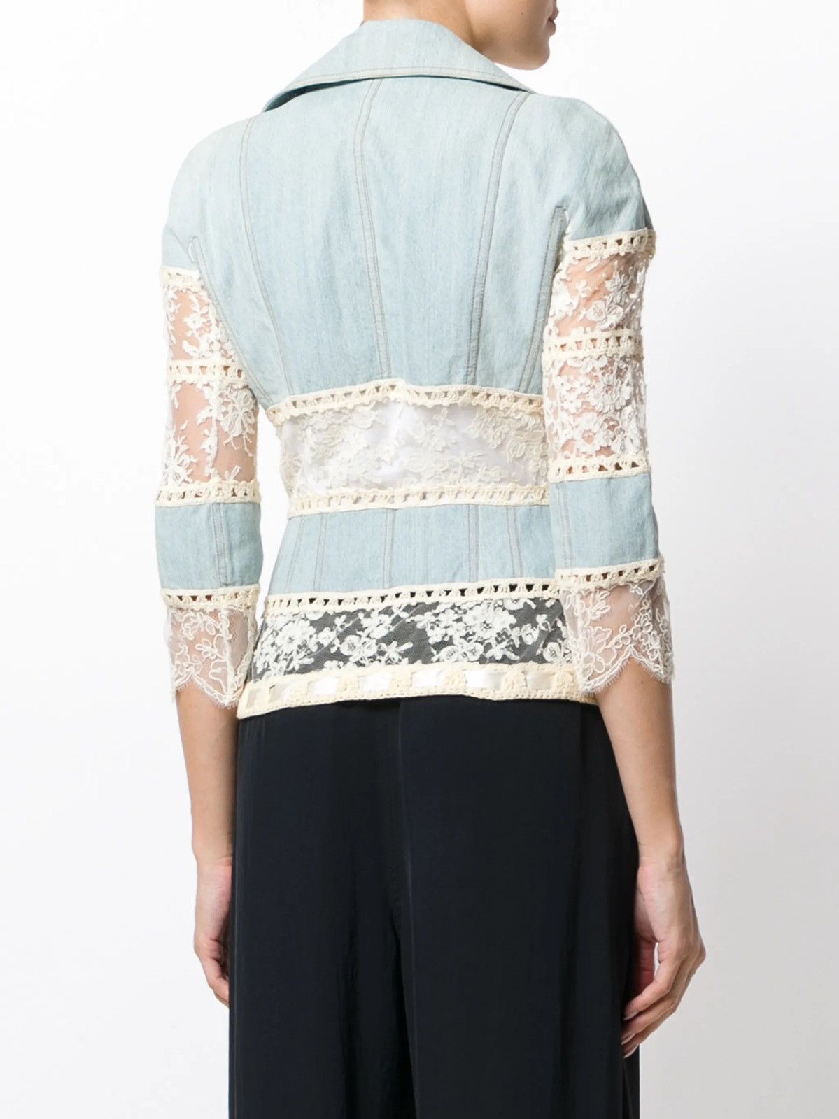 Dior Christian Dior by Galliano 2005 Lace Crochet Jacket Denim Size S / US 4 / IT 40 - 9 Thumbnail