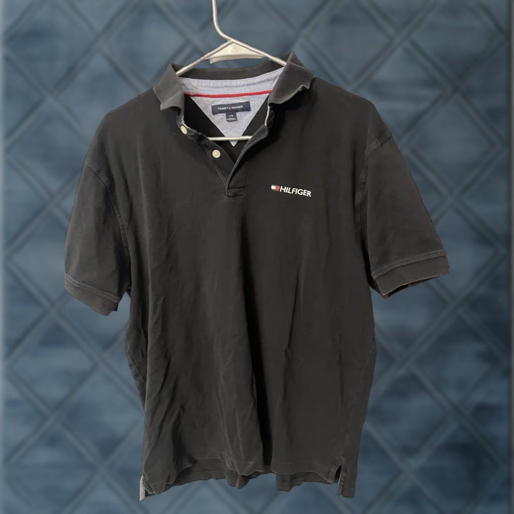 Tommy Hilfiger VINTAGE Tommy Hilfiger Polo Shirt Short Sleeve Men Black L Reg Fit Size US L / EU 52-54 / 3 - 1 Thumbnail