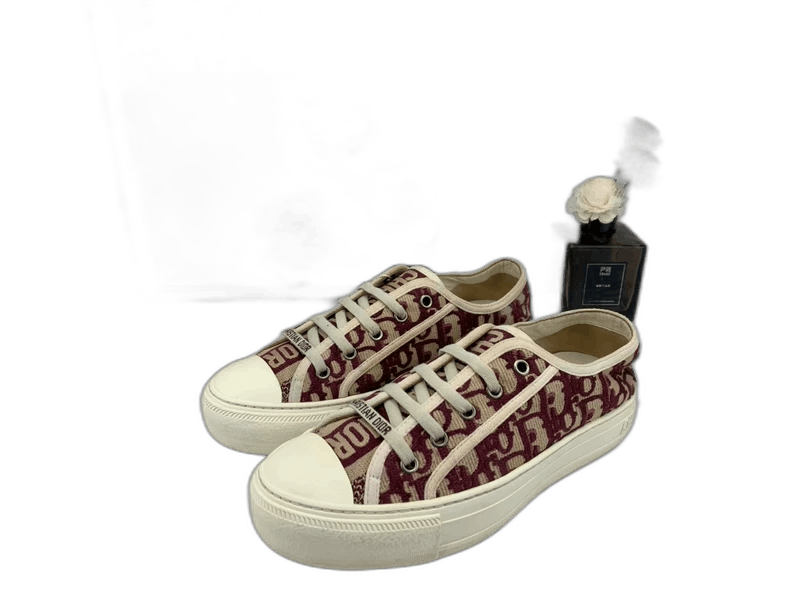 Dior Dior Burgundy Embroidered Logo Sneakers Size 37 Size US 7 / IT 37 - 1 Thumbnail