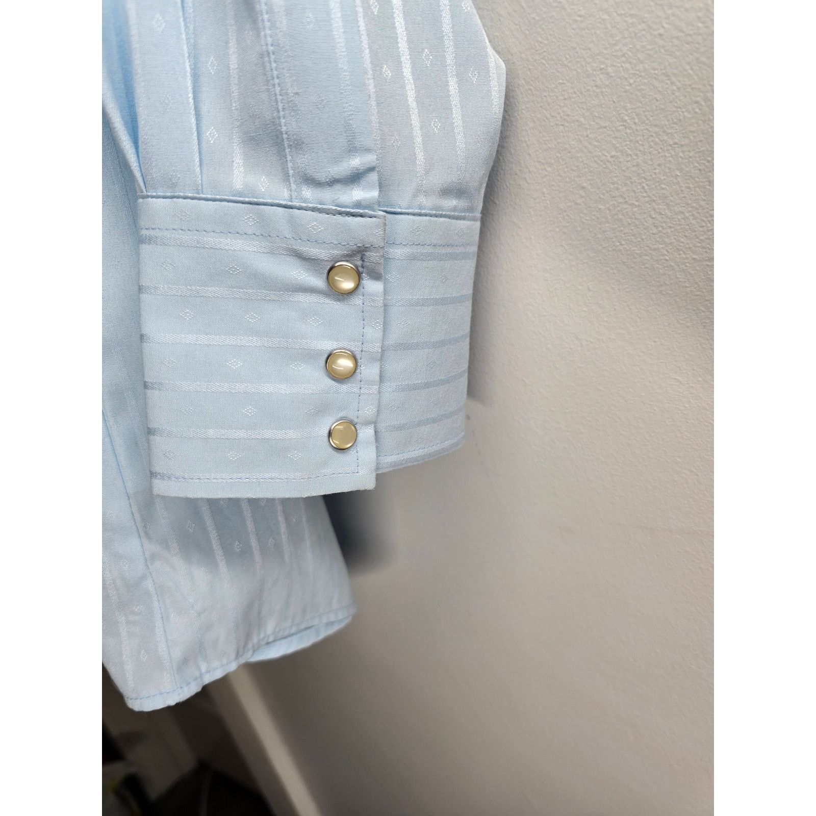 Wrangler Wrangler Western Pearl Snap Shirt Jacquard Light Blue XL Size US XL / EU 56 / 4 - 4 Thumbnail