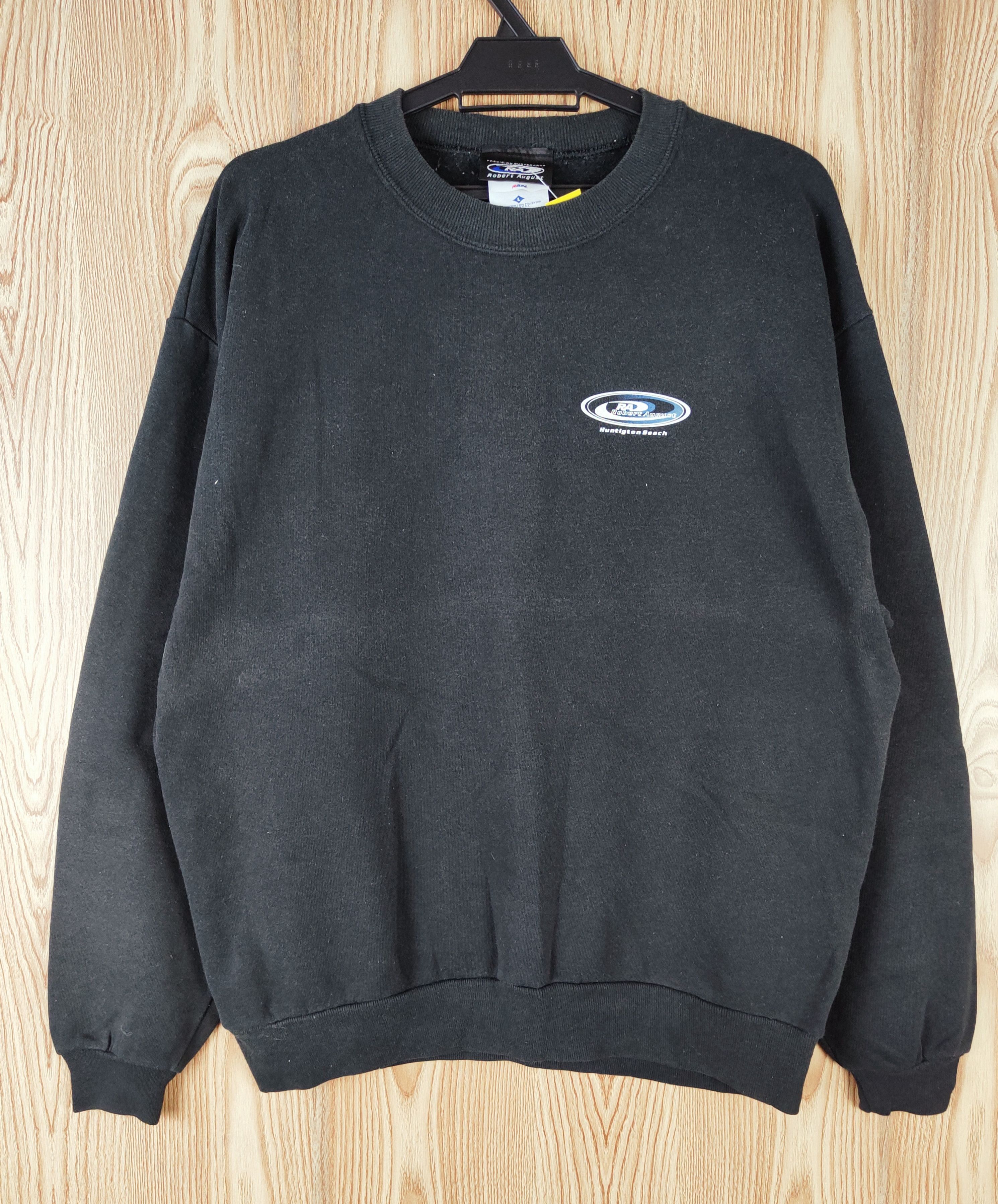 Vintage Robert August Black Faded Sweatshirts #W039 Size US L / EU 52-54 / 3 - 1 Thumbnail