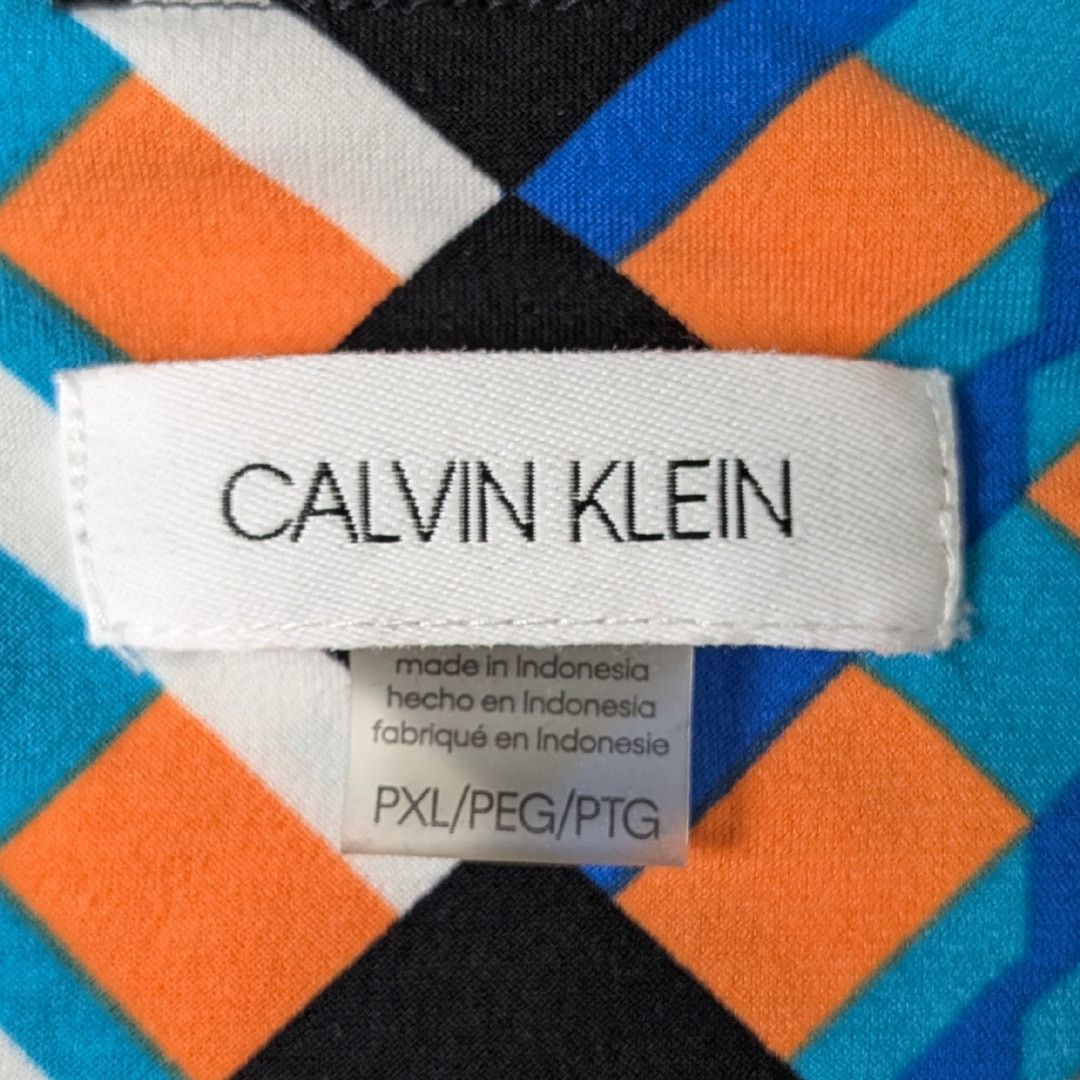 Calvin Klein Calvin Klein Geometric Mesa-Pattern Pleated Blouse Size XL / US 12-14 / IT 48-50 - 3 Thumbnail