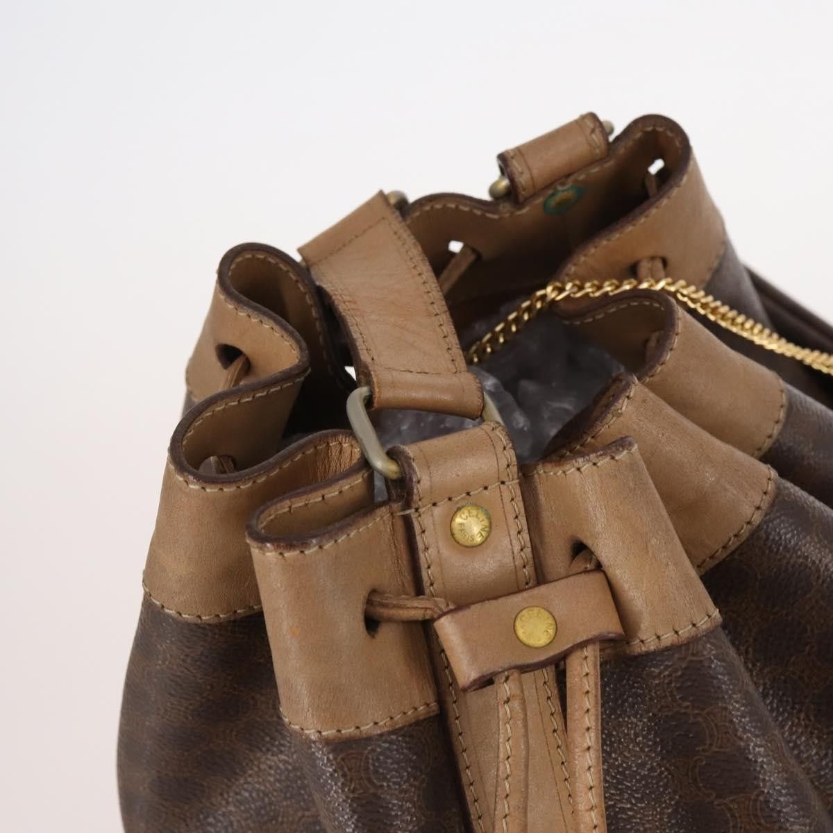 Celine CELINE Macadam Canvas Shoulder Bag Pvc Leather Brown Size ONE SIZE - 6 Thumbnail