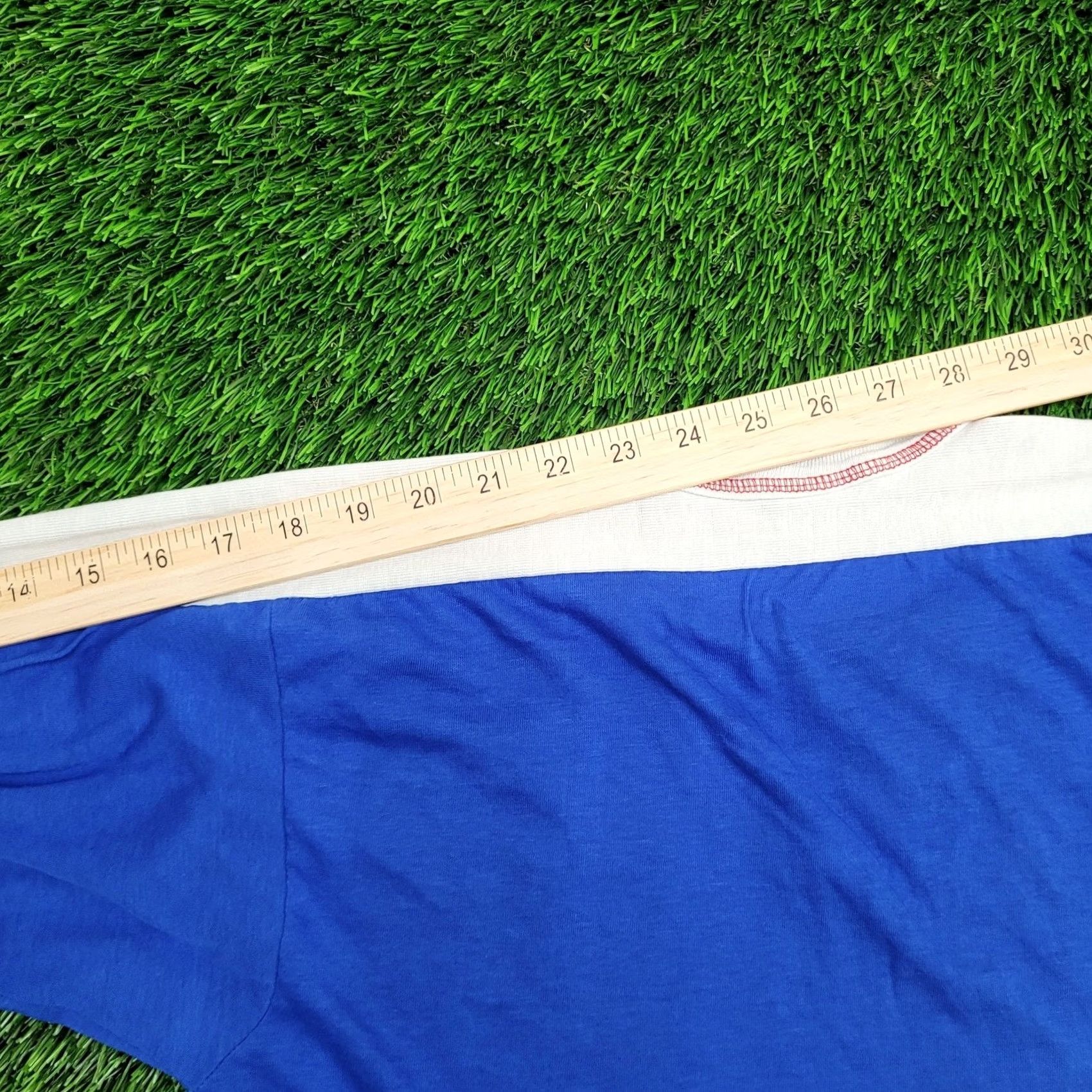Vintage VINTAGE 90s MOD Raglan Jersey 3/4 Shirt Women M/L 19x25 Blue Size L / US 10 / IT 46 - 3 Thumbnail