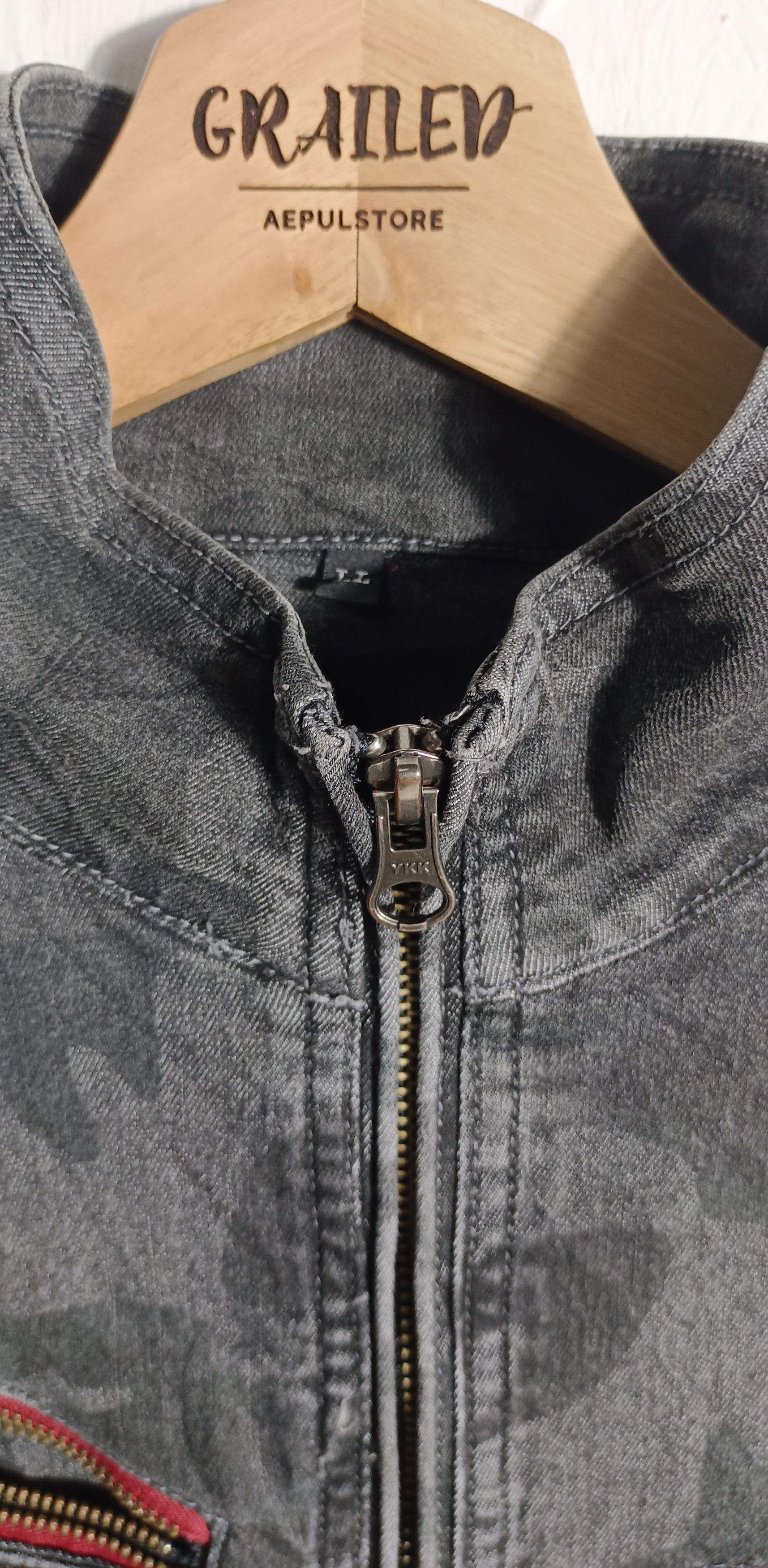 Japanese Brand Jawin Camouflage Denim Tactical Pocket Jacket Size US L / EU 52-54 / 3 - 12 Thumbnail