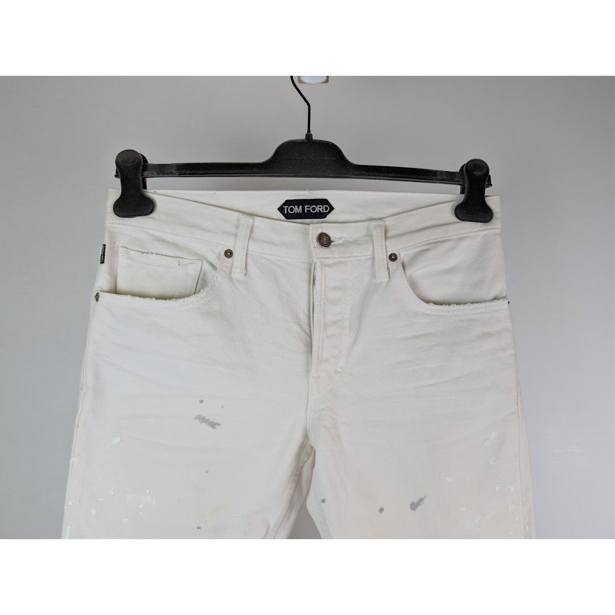 Tom Ford o1rshd1 Denim Slim Jeans in Aged Gum White Size US 32 / EU 48 - 3 Thumbnail