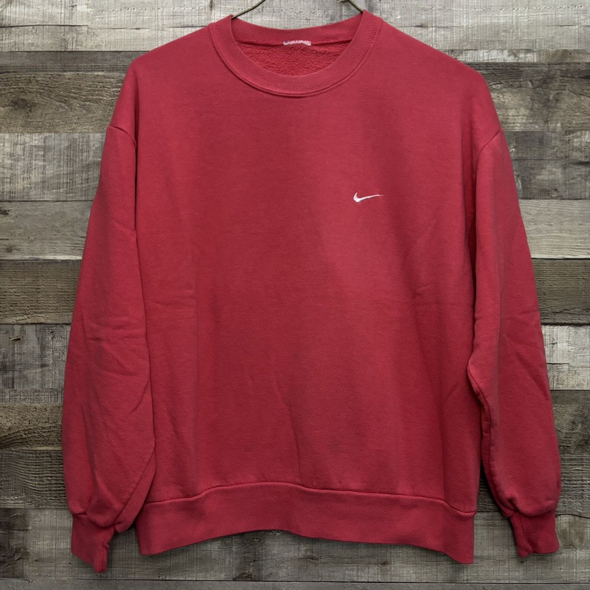 Nike Vintage 1990s Red Nike Crewneck Mini Swoosh Size US M / EU 48-50 / 2 - 1 Thumbnail