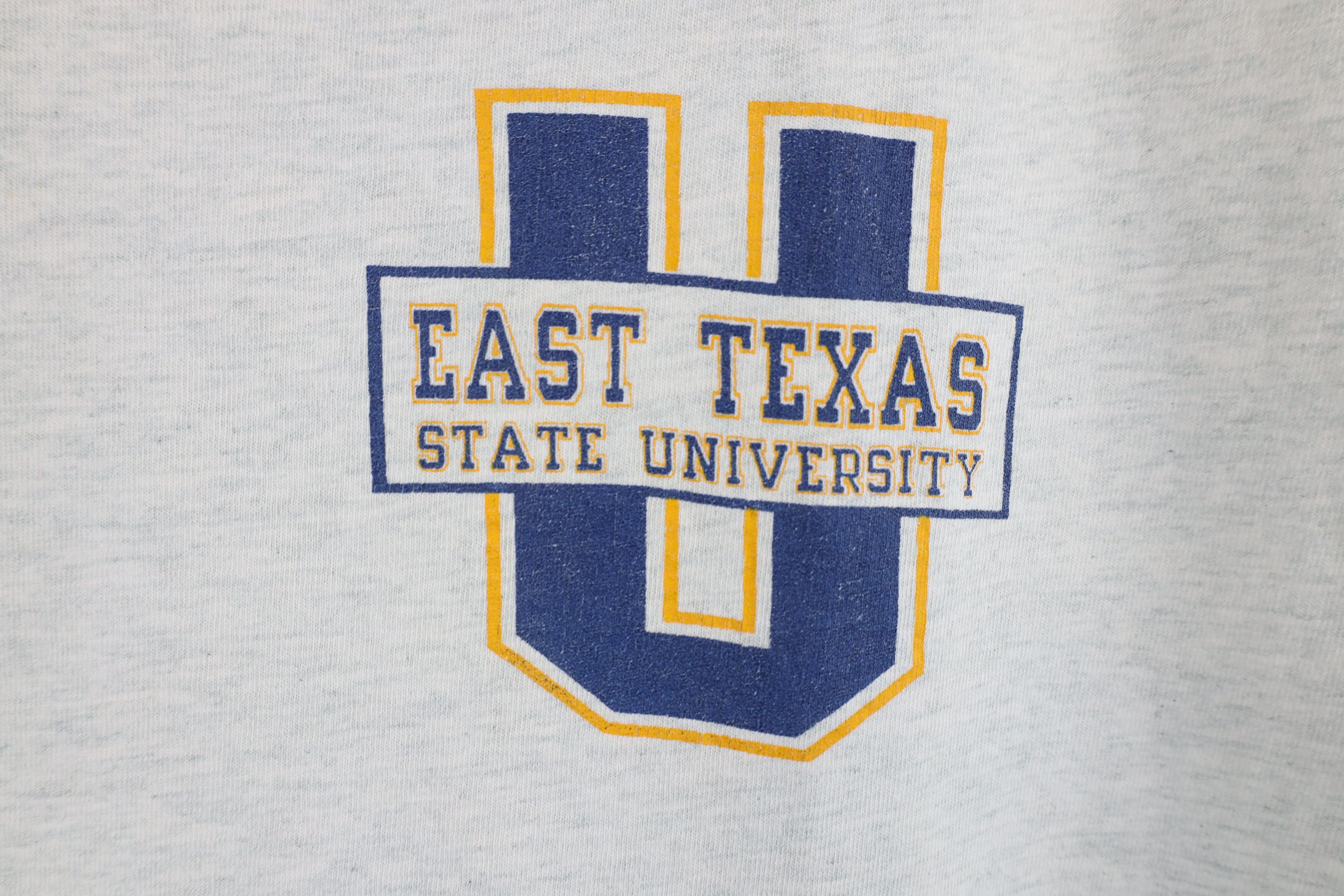 Vintage Vintage 90s East Texas State University T-Shirt Heather Gray Size US XL / EU 56 / 4 - 4 Thumbnail