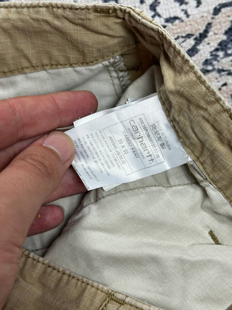 Carhartt Vintage Carhartt Cargo Beige Distressed Pants Size US 30 / EU 46 - 10 Thumbnail