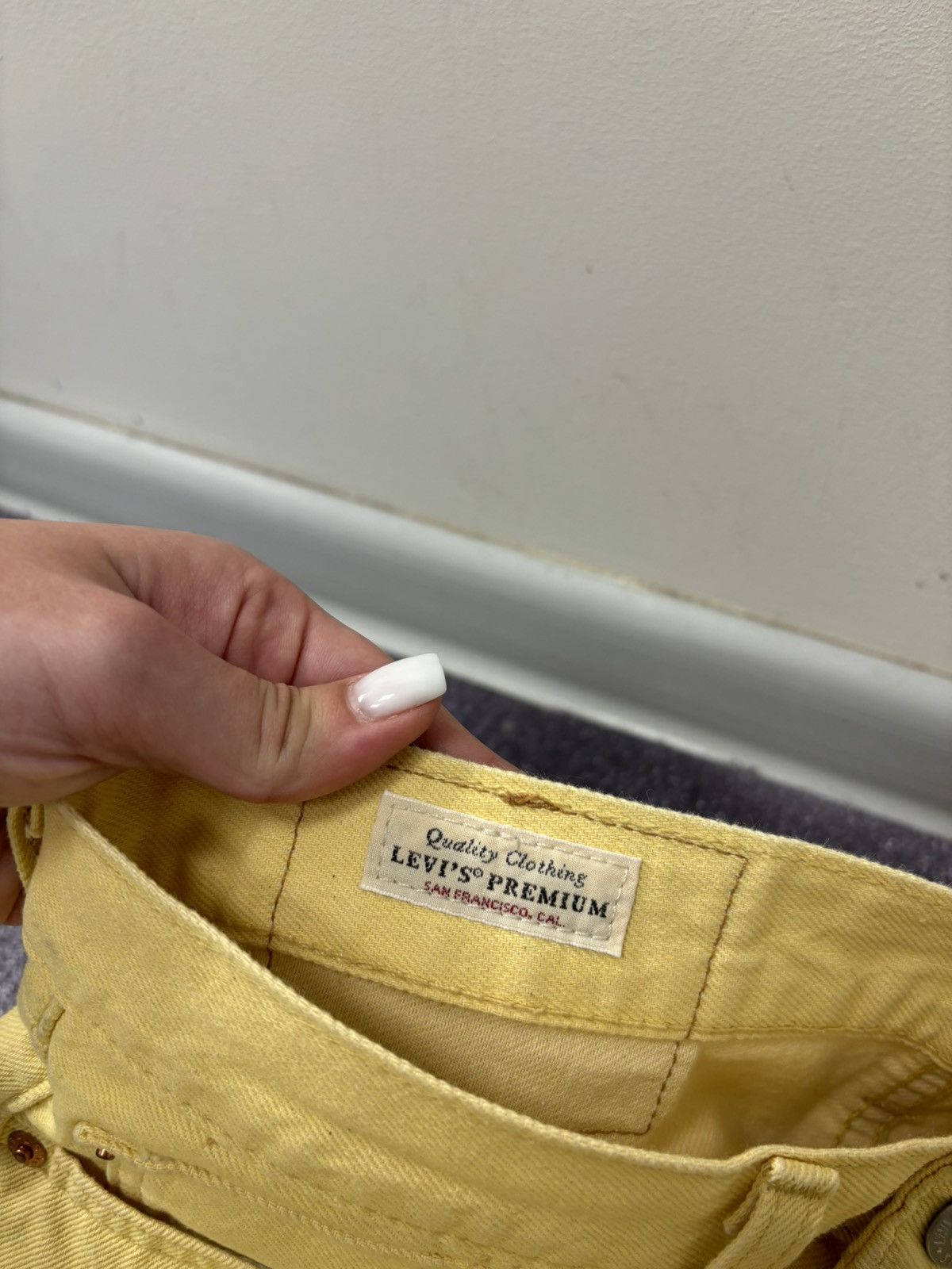 Levi's Levi’s Premium 501 Lemon Tab Slim Fit Yellow Denim Jeans Size US 28 / EU 44 - 18 Thumbnail