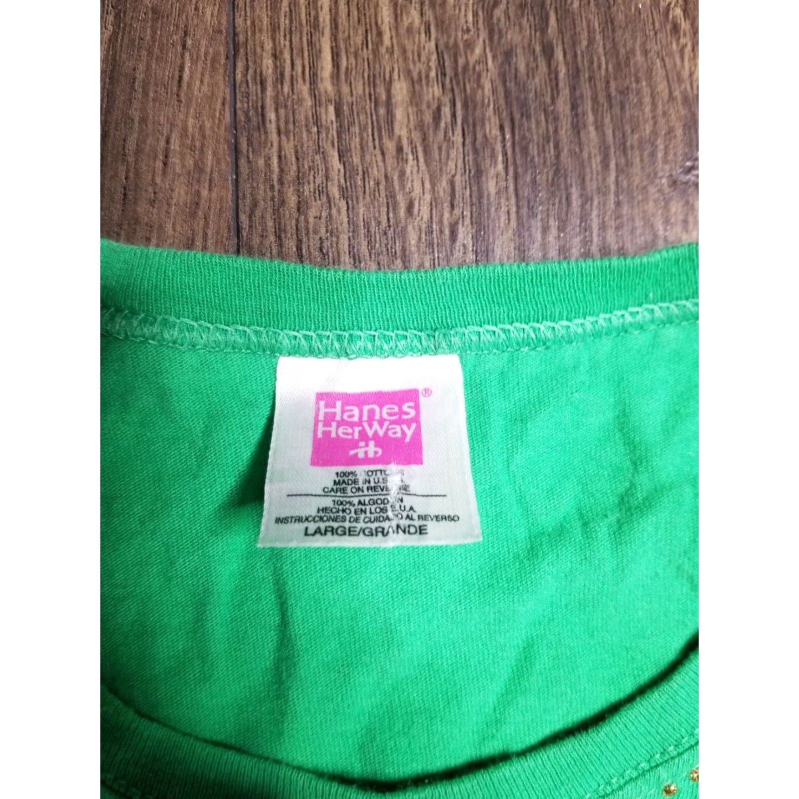 Hanes VINTAGE Hanes Her Way 90s Shamrock T Shirt Green St. Patrick's Day Womens Large Relaxed Fit Size L / US 10 / IT 46 - 4 Thumbnail
