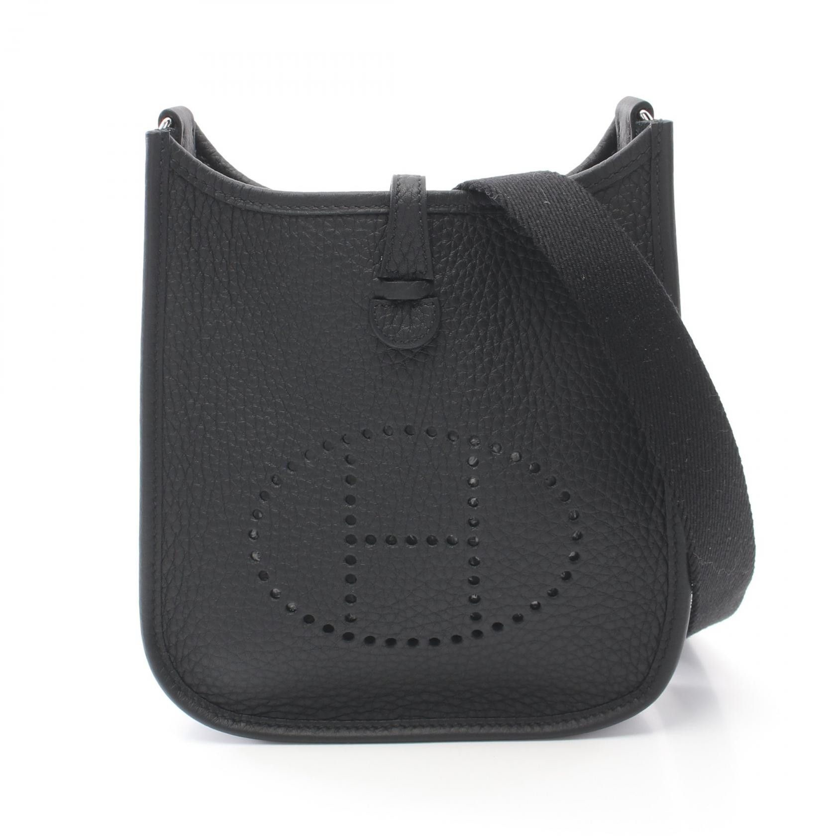 Hermes Hermes Evelyne Tpm Taurillon Clemence Shoulder Bag Leather Crossbody Bag in Black, Women's