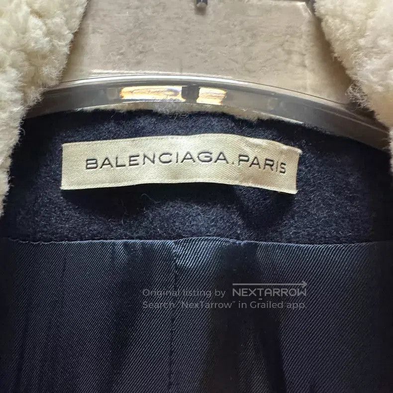 Balenciaga Balenciaga Navy Blue Collar Wool Coat Size XS / US 0-2 / IT 36-38 - 5 Thumbnail