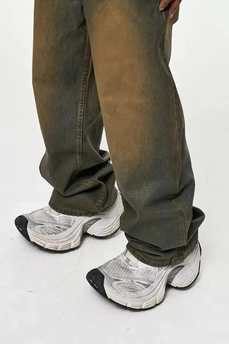 Japanese Brand Oil Wax Distressed Mud Coated Brown Design Jeans Size US 32 / EU 48 - 5 Thumbnail