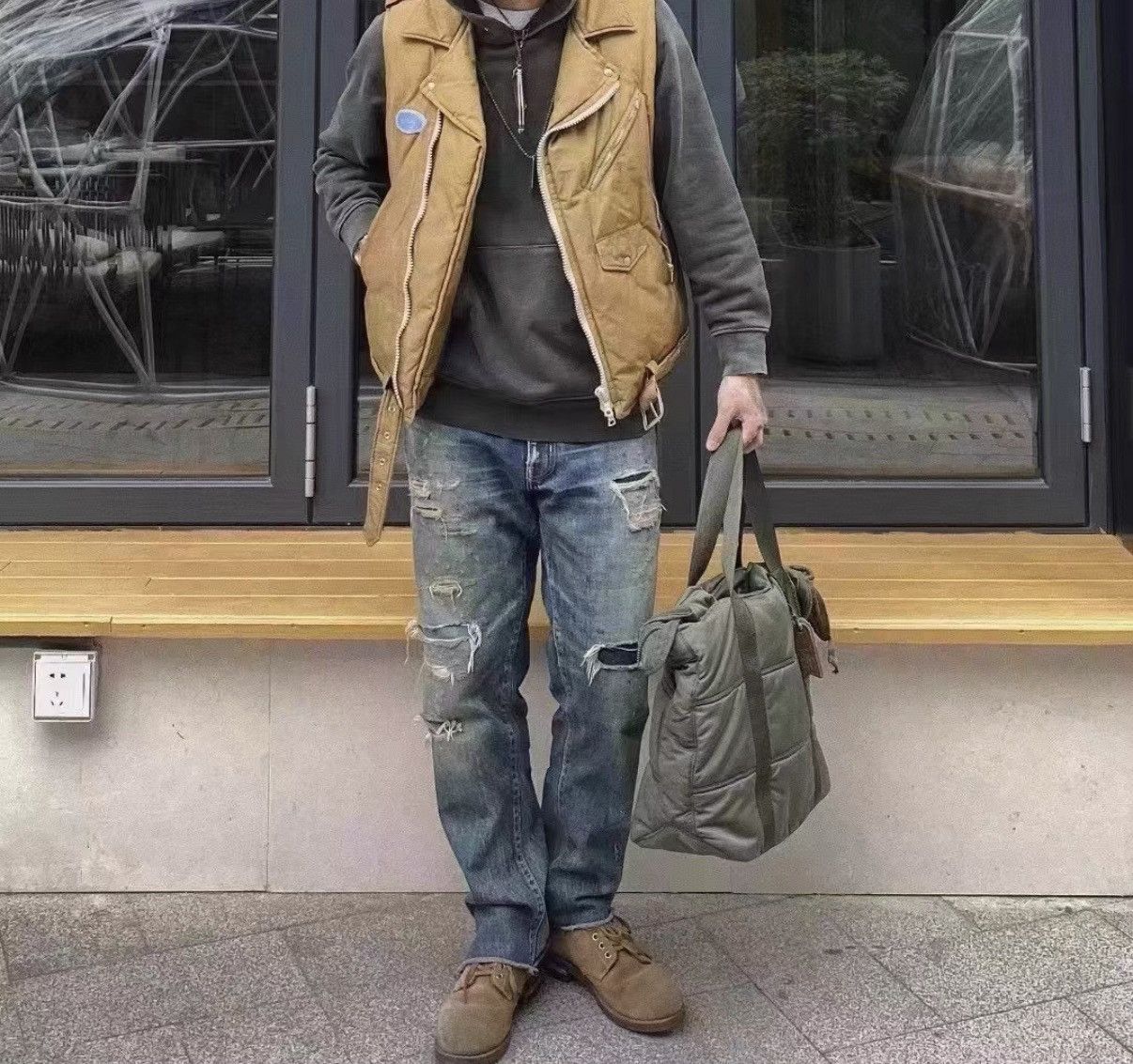 Visvim VISVIM 20AW STRABLER DOWN VEST Mud-dyed down vest Size US M / EU 48-50 / 2 - 7 Thumbnail