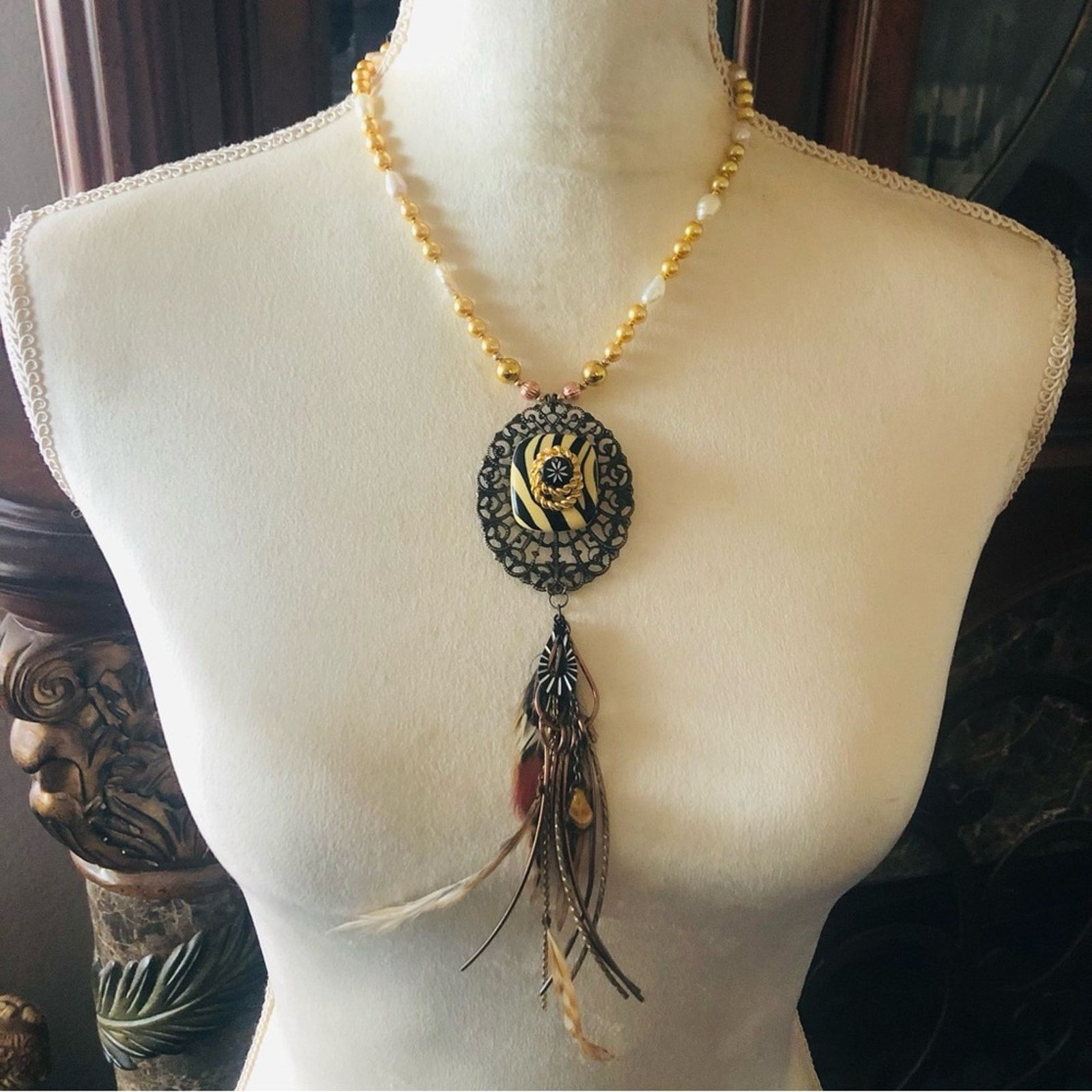 Handmade Handcrafted repurpose freshwater pearl necklace Size ONE SIZE - 2 Thumbnail