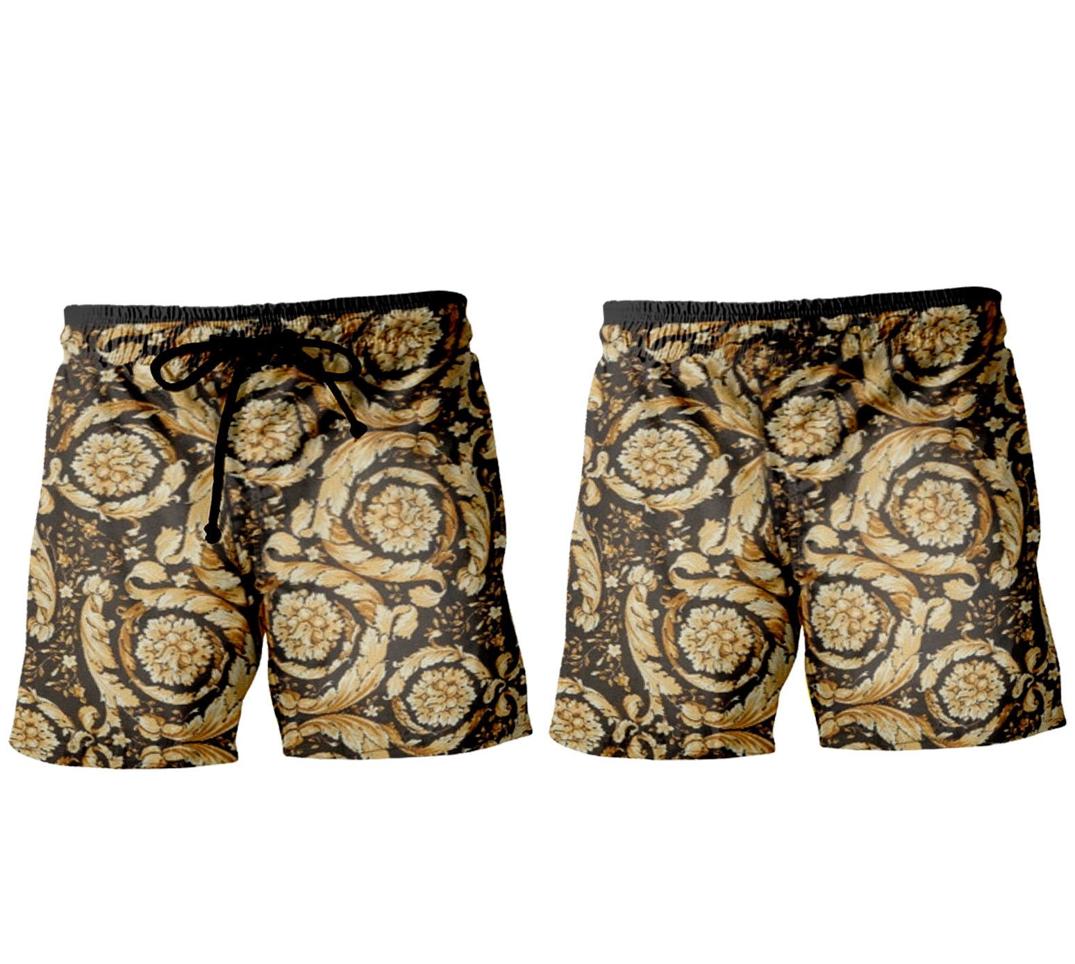 Designer × Vintage Men’s Barocco Jacquard Shorts – Summer Edition Size US 33 - 3 Thumbnail
