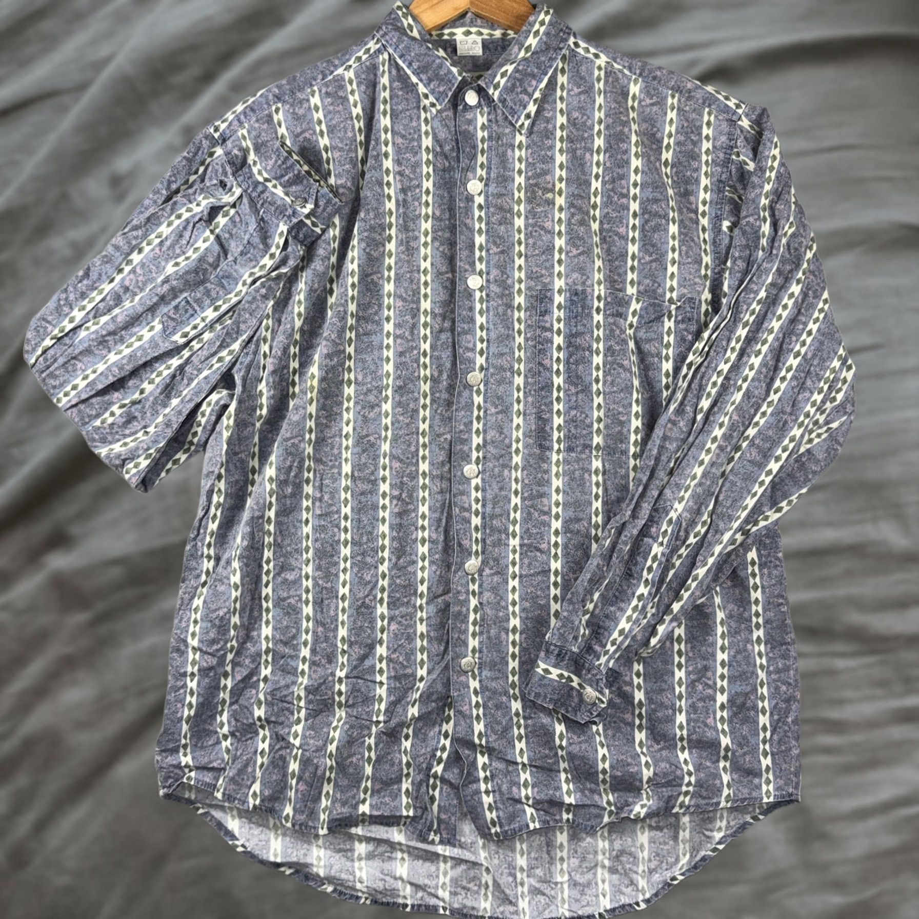 The Territory Ahead VINTAGE The Territory Ahead Shirt Mens L Blue Stripe Button Front Casual Size US L / EU 52-54 / 3 - 1 Thumbnail
